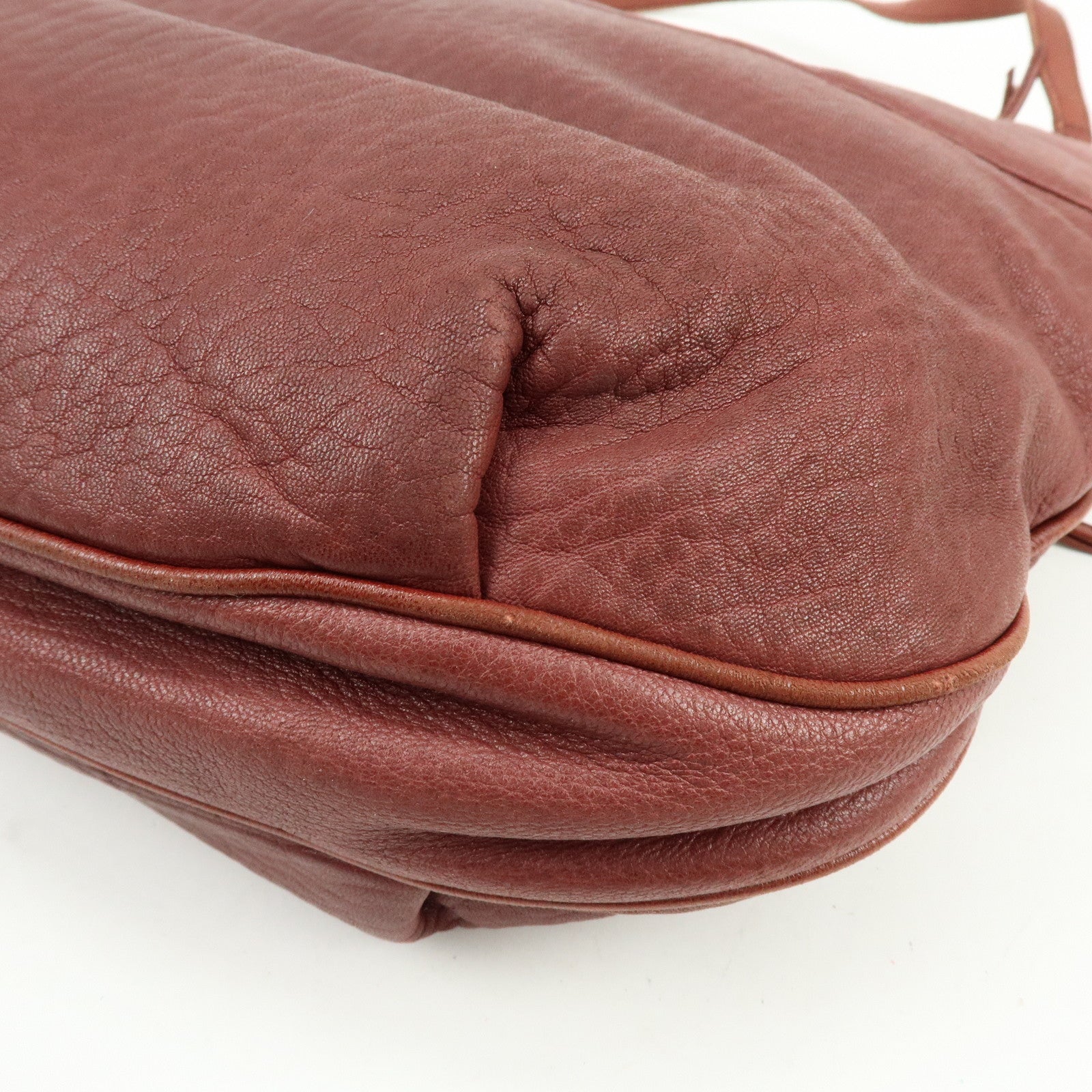 LOEWE Anagram Leather Tote Bag Shoulder Bag Bordeaux