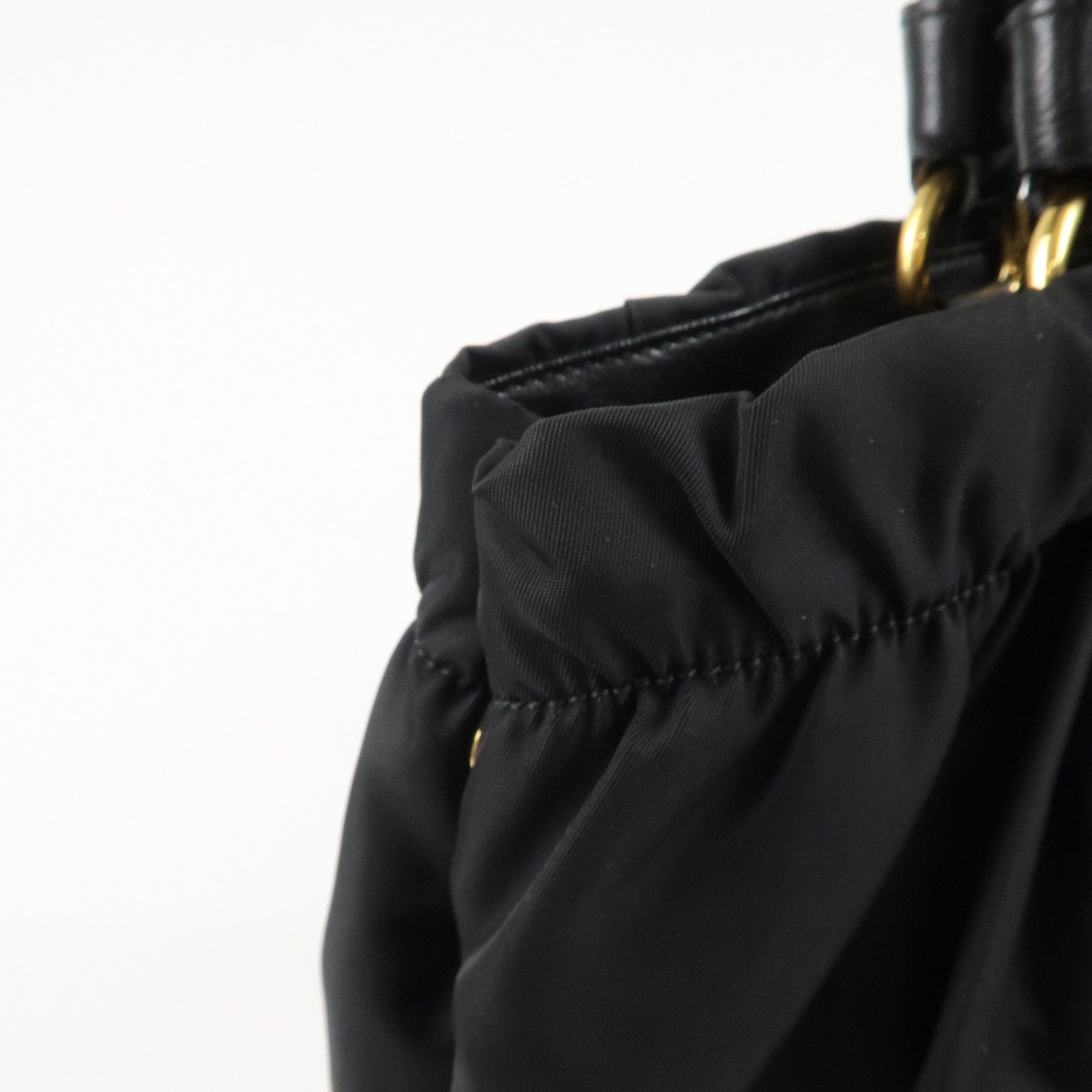 PRADA Logo Nylon Leather 2Way Bag Shoulder Bag Hand Bag Black BN1970 Used