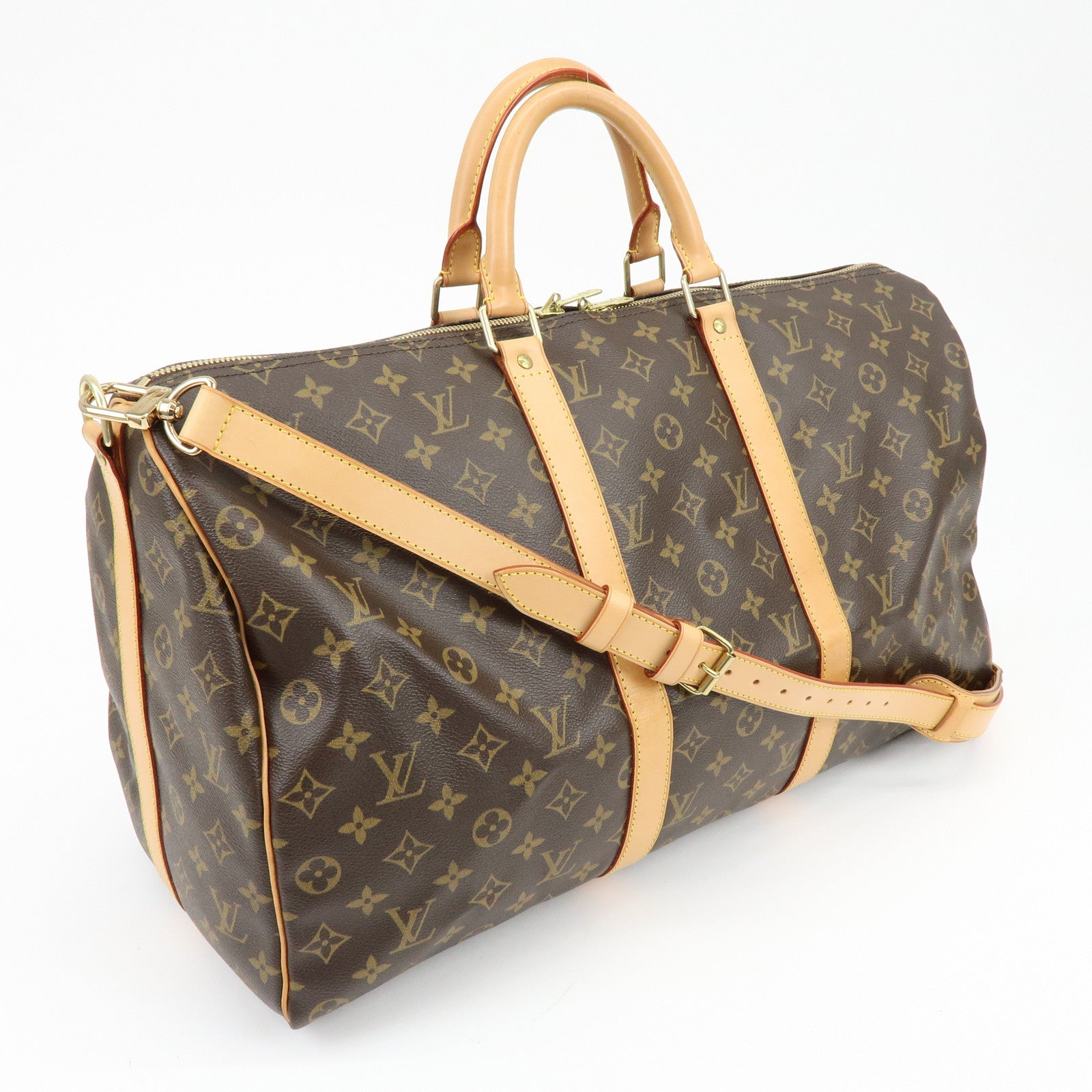 Louis Vuitton Monogram Keep All Bandouliere 50 Boston Bag M41416