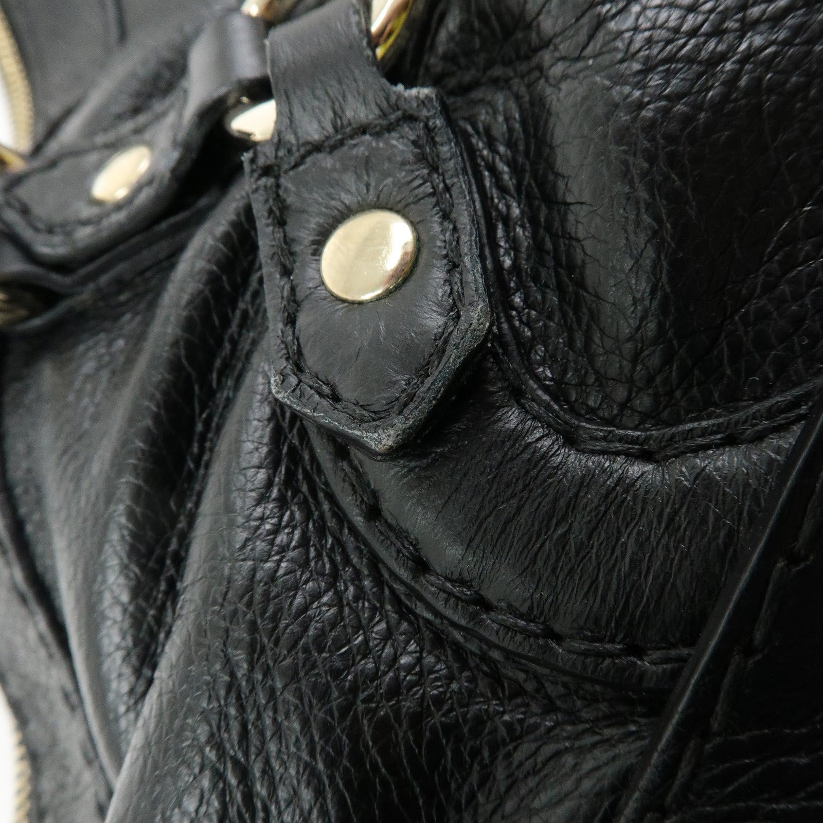 GUCCI Horsebit Leather 2Way Bag Hand Bag Shoulder Bag Black 189888