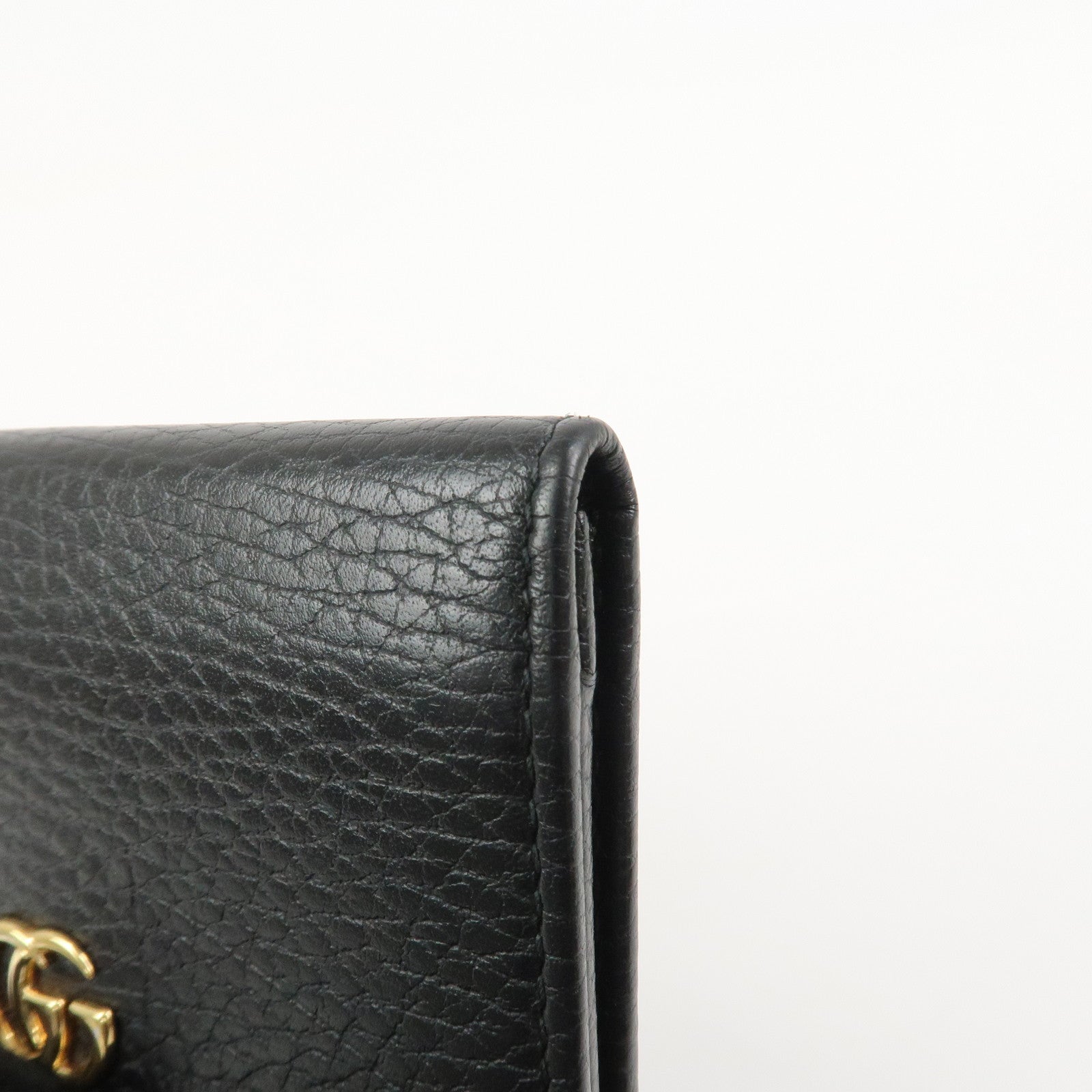 GUCCI GG Marmont Leather Card Case Card Holder Black 474748