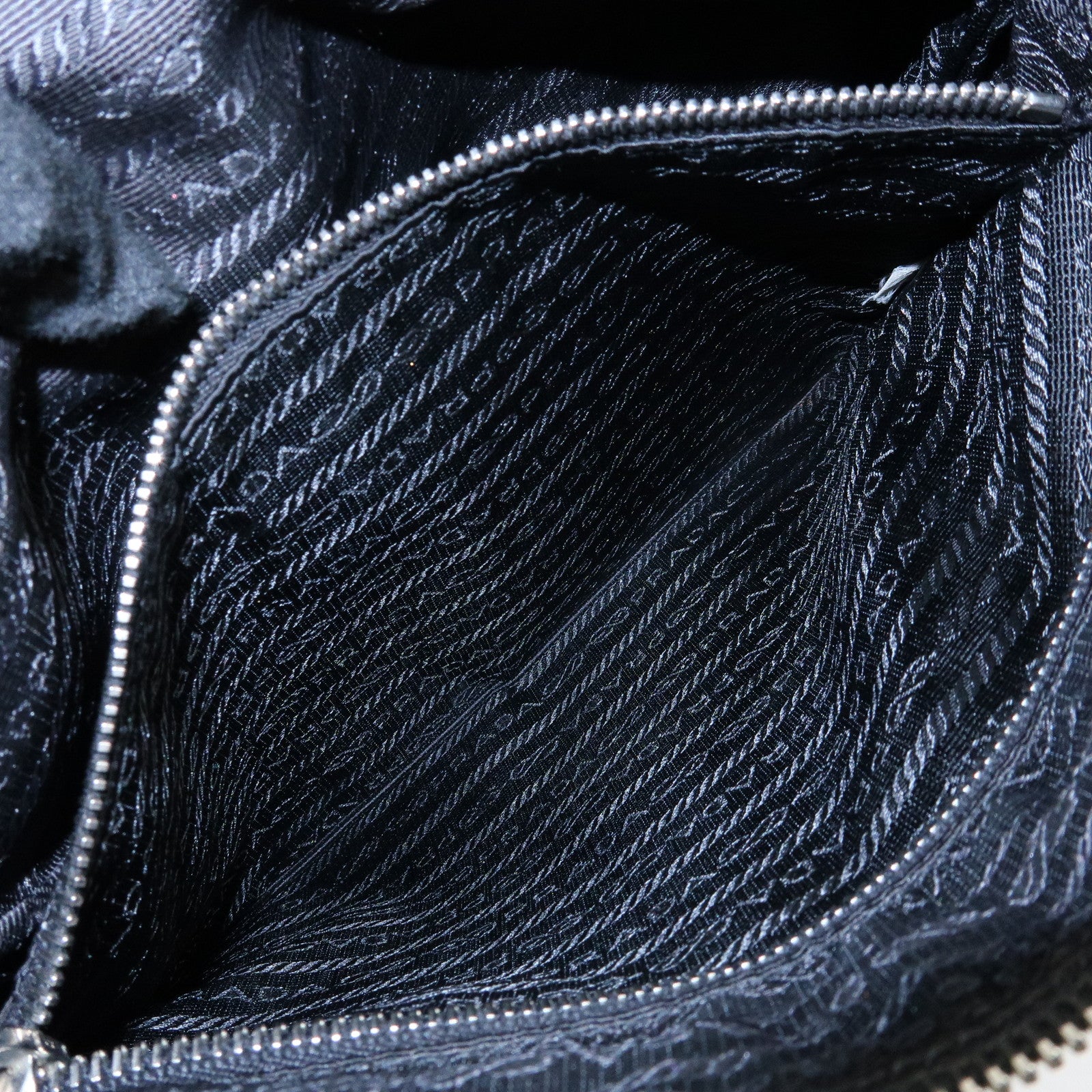 PRADA Triangle Logo Nylon Leather Shoulder Bag Black BT0326