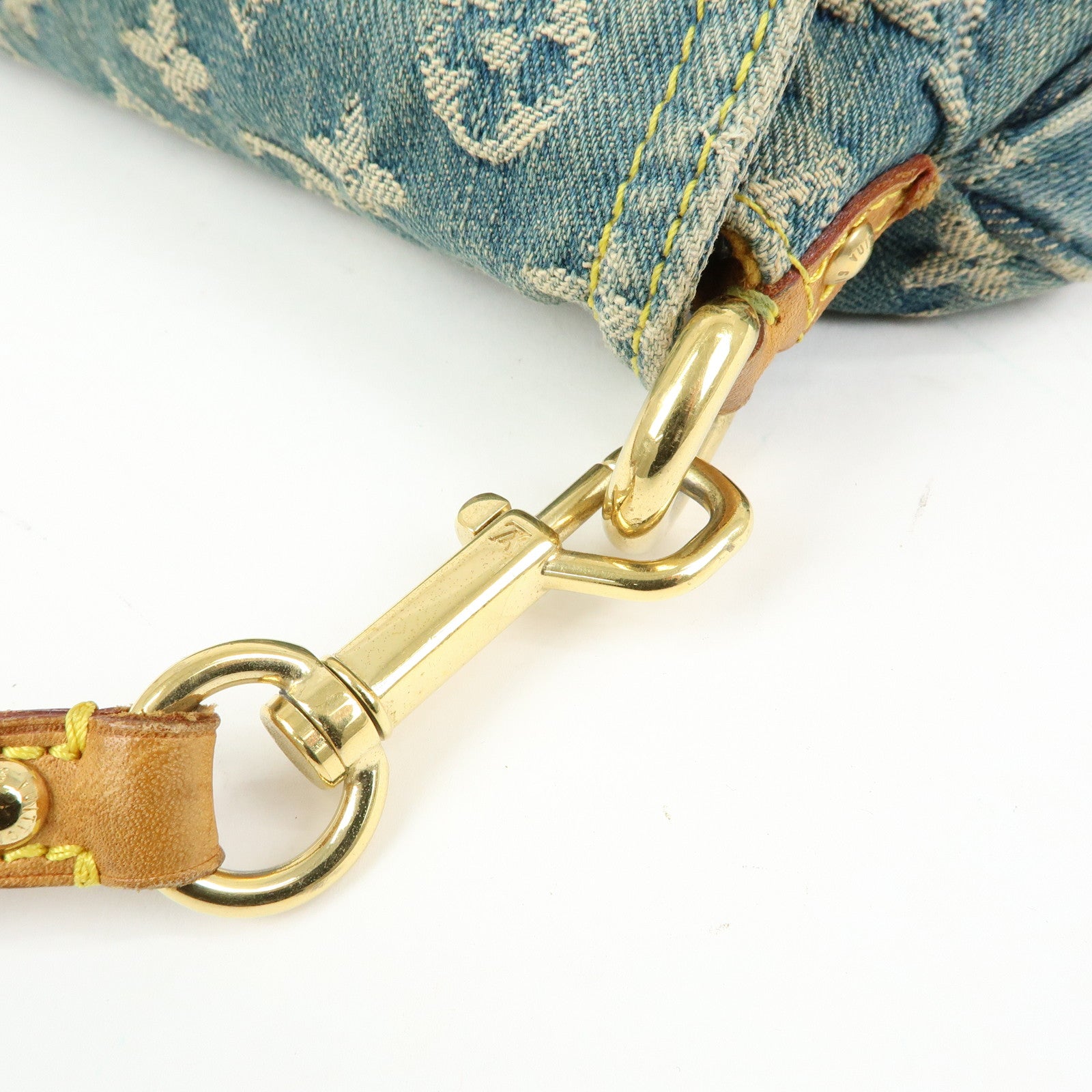 Louis Vuitton Monogram Denim Mini Pleaty Shoulder Bag Blue M95050