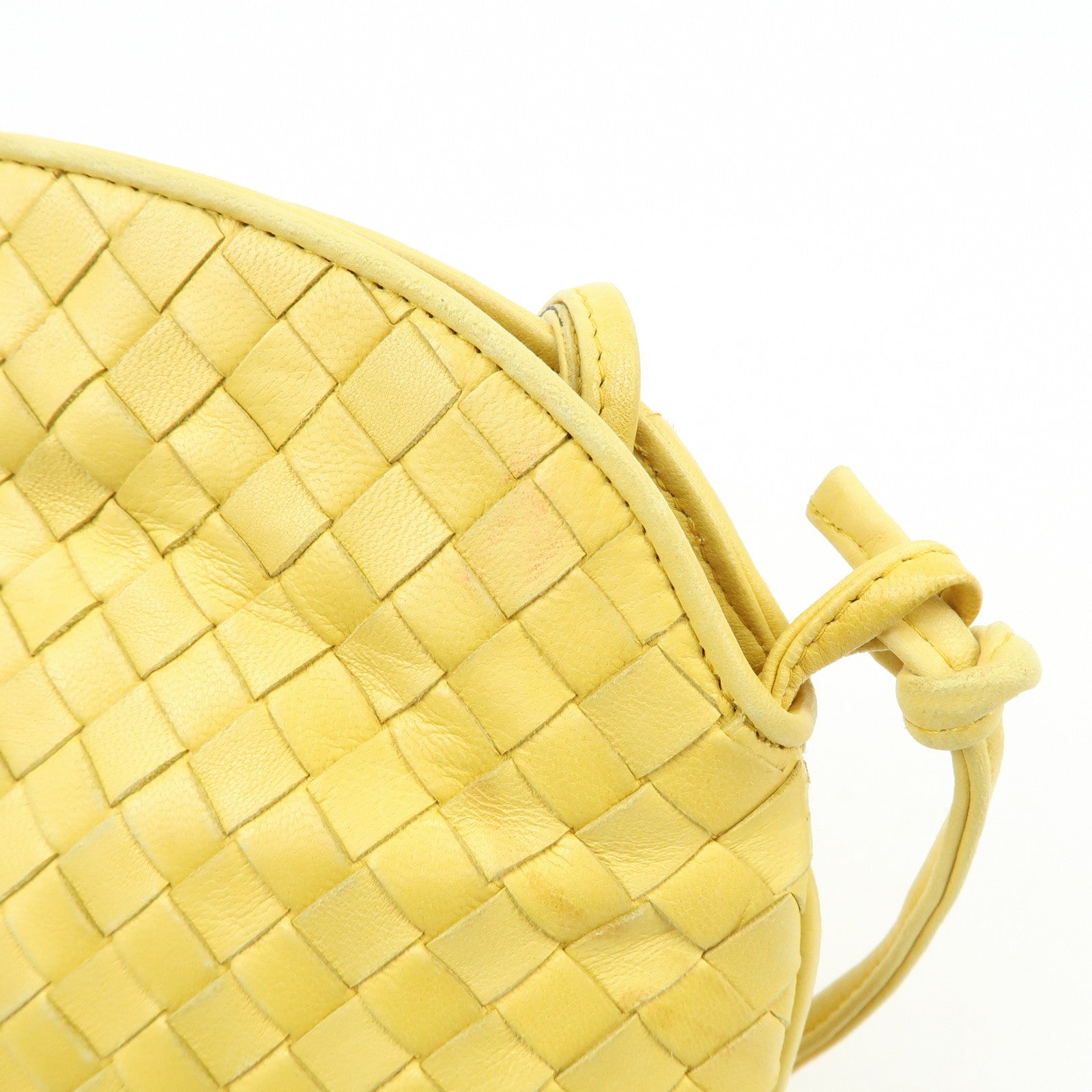 BOTTEGA VENETA Intrecciato Leather Shoulder Crossbody Bag Yellow
