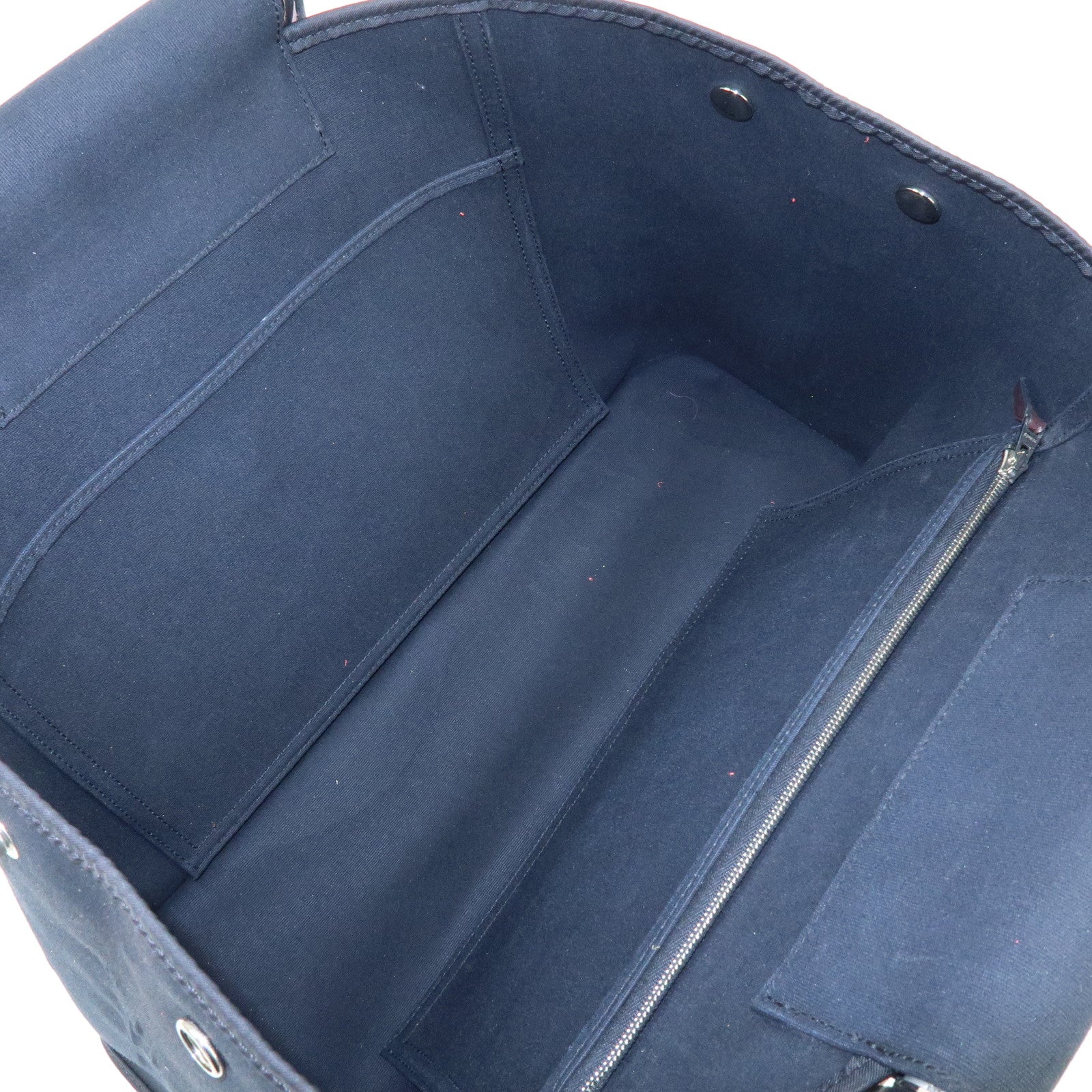 HERMES Cabag Elan PM Toile Officier Leather Tote Bag ▢N Stamped