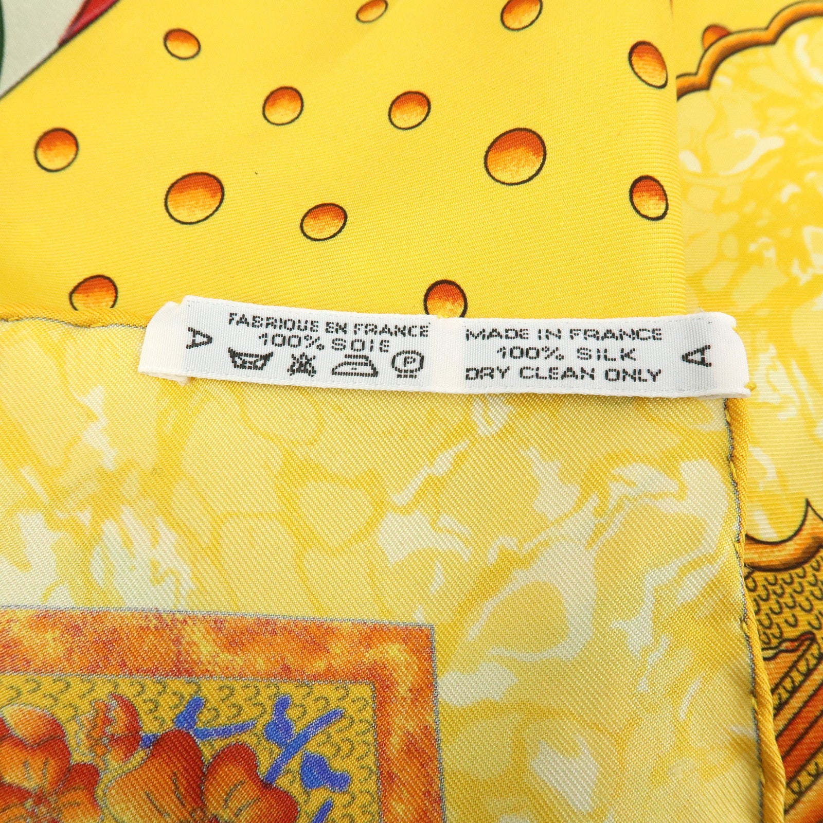 HERMES Carre 90 Silk 100% Scarf GLORIA SOLI Yellow Green Orange