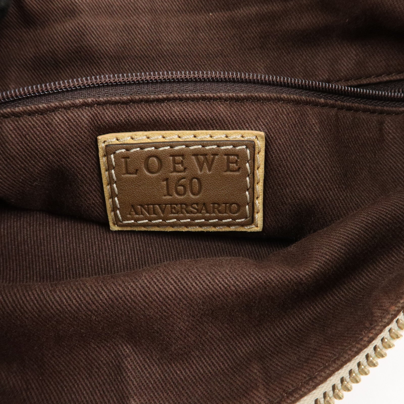 LOEWE Anagram Canvas Suede Leather Shoulder Bag 160th Anniversary