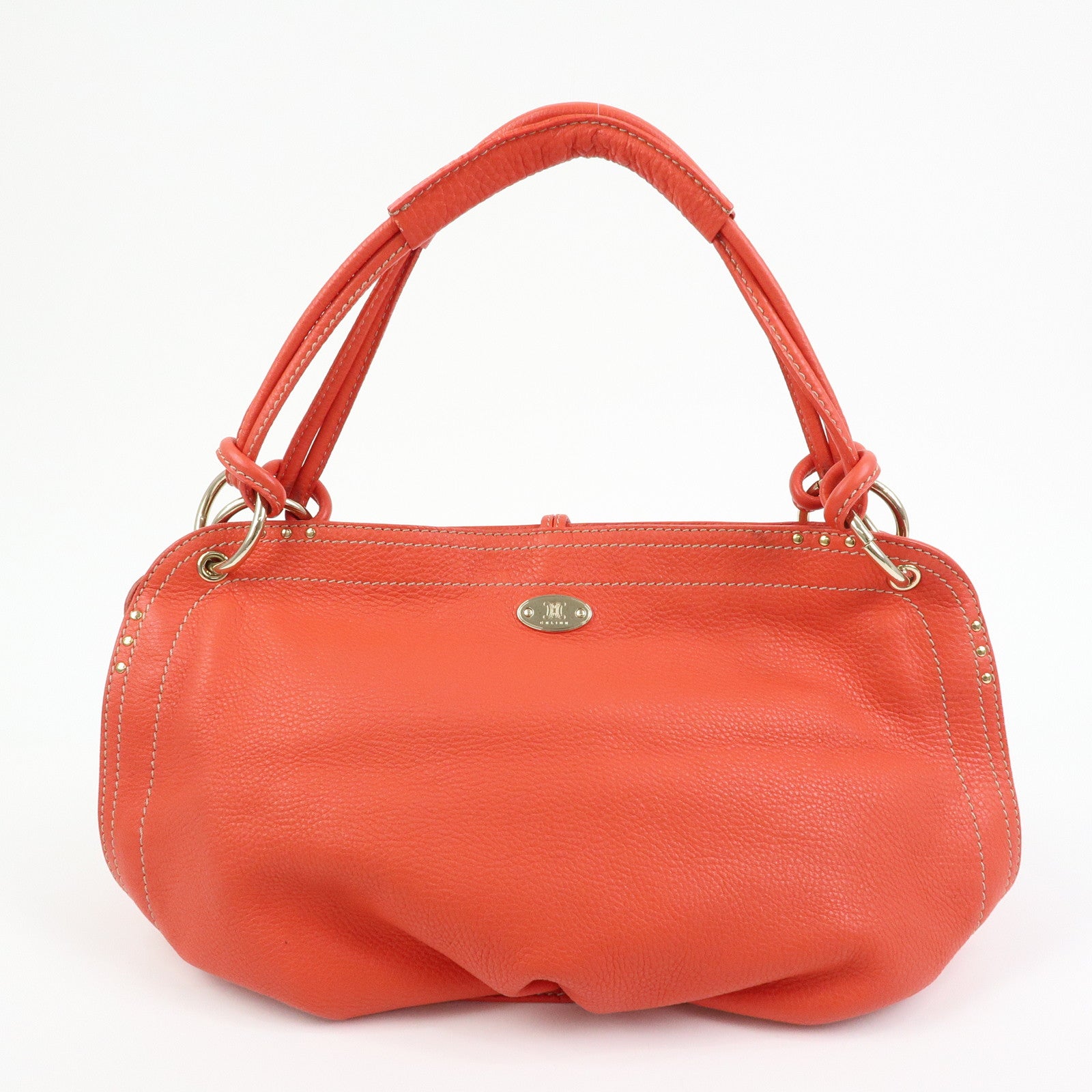 CELINE Bittersweet Leather Shoulder Bag Hand Bag Tote Bag Red