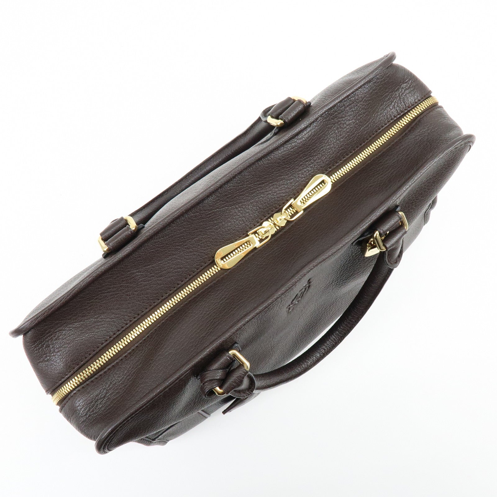 LOEWE Anagram Amazona 36 Hand Bag Boston Bag Dark Brown