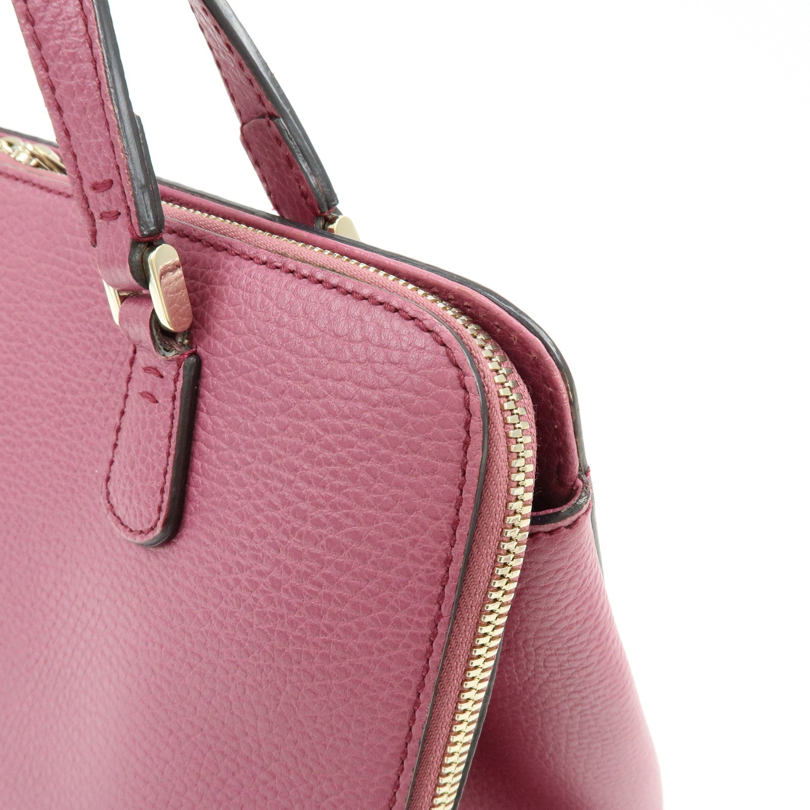 GUCCI Logo Leather 2Way Bag Hand Bag Shoulder Bag Pink 391987