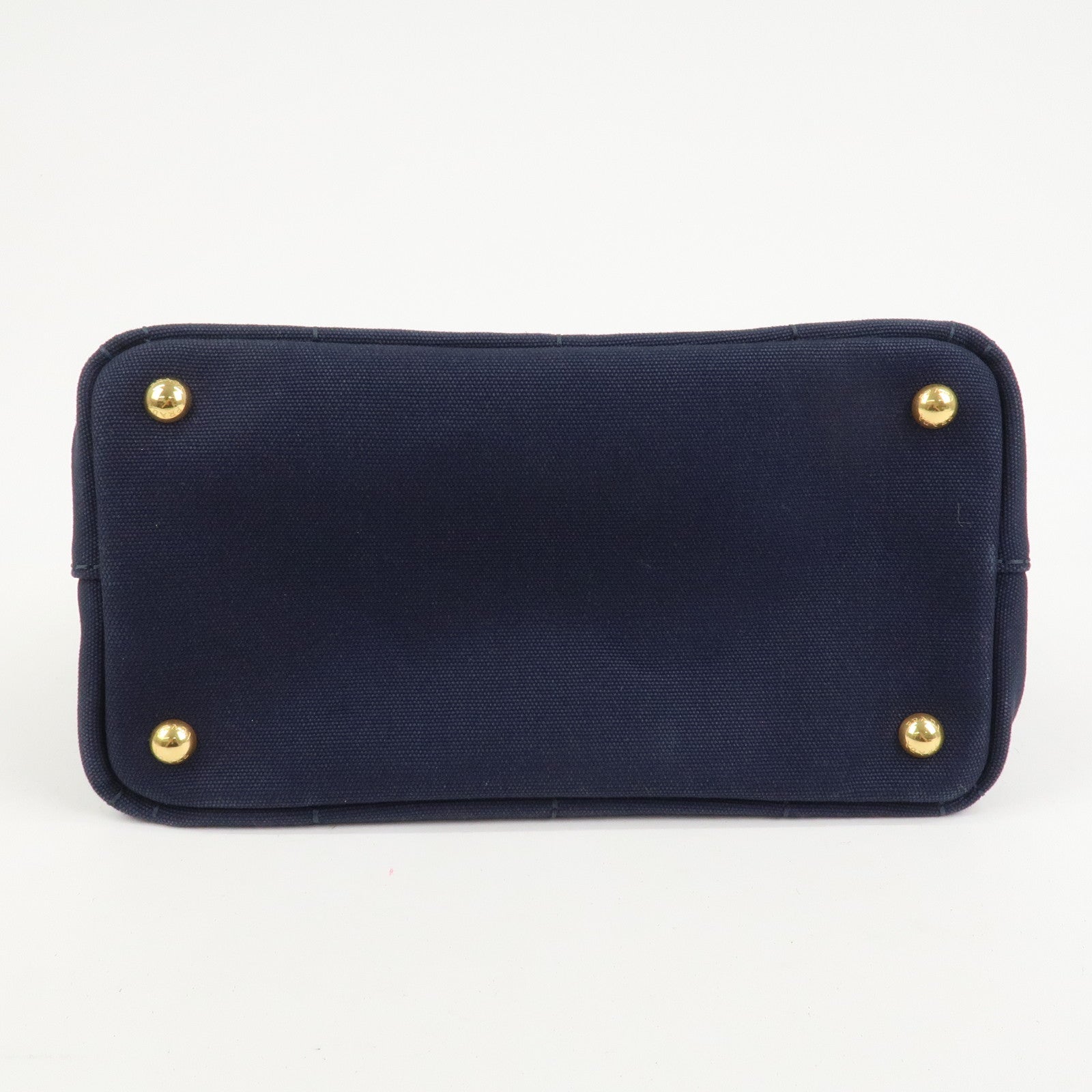 PRADA Logo Canapa Mini Canvas 2Way Bag Hand Bag Navy 1BG439