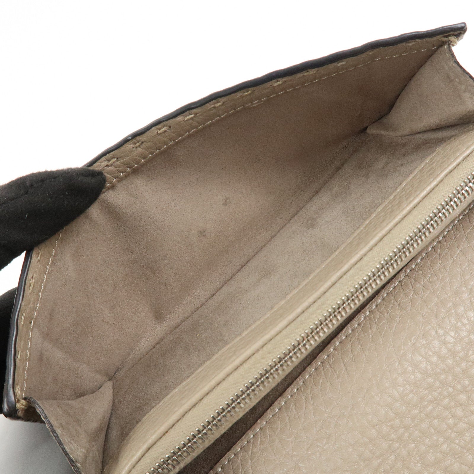 FENDI Seleria Leather Peekaboo Long Wallet Beige 8M0308