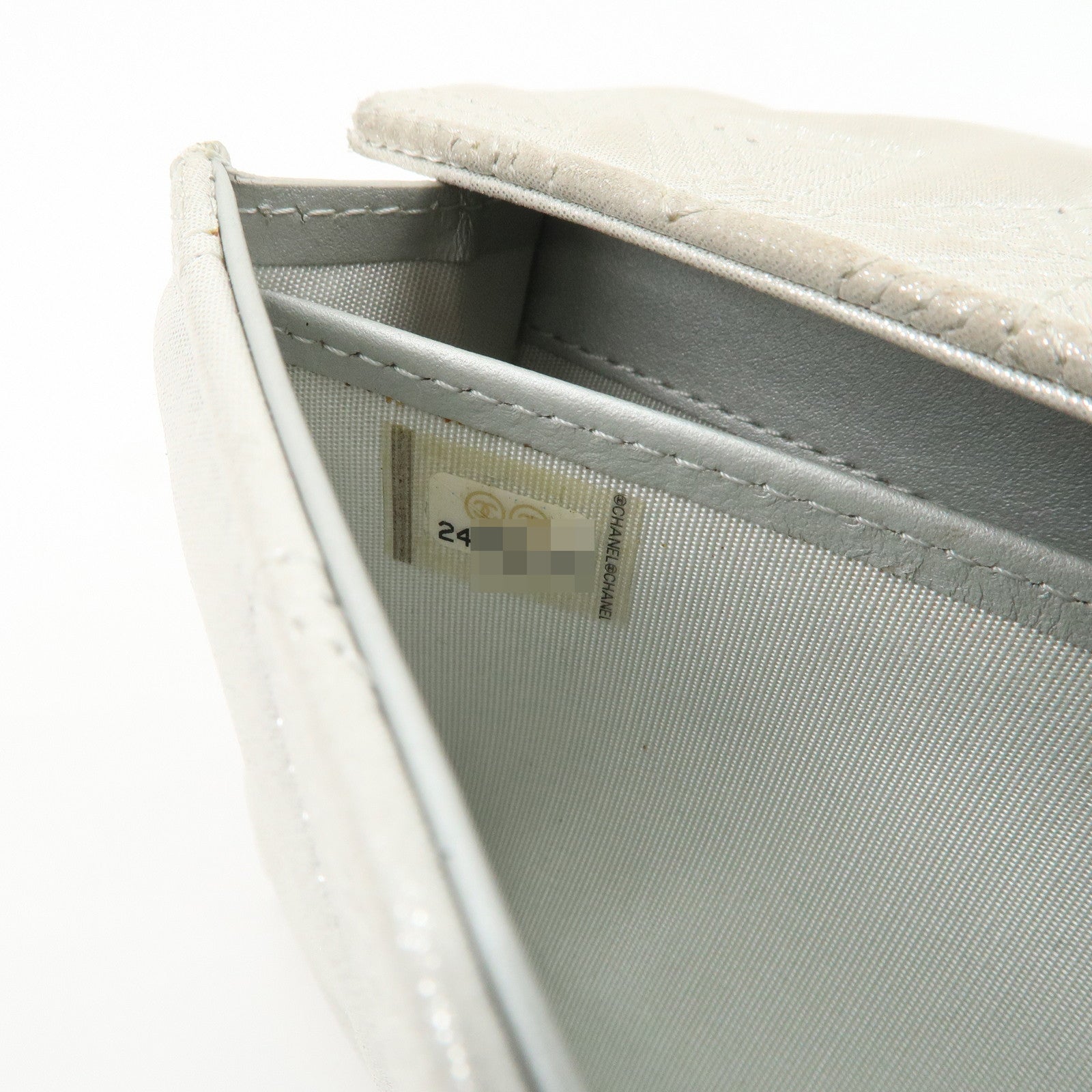 CHANEL Lamb Skin Star Embossed Flap Long Wallet 2017 Limited A70097