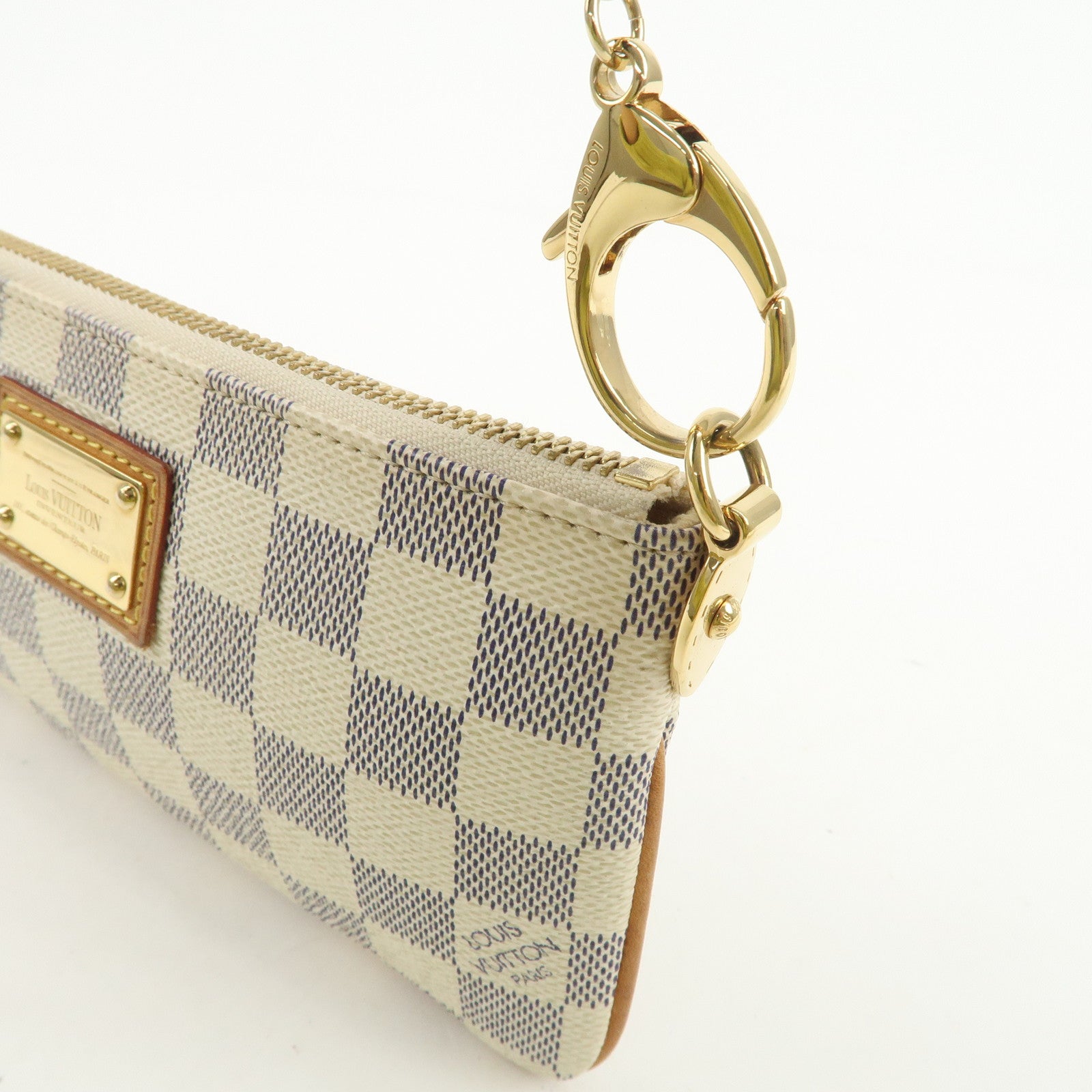 Louis Vuitton Damier Azur Pochette Milla MM Mini Pouch N60027