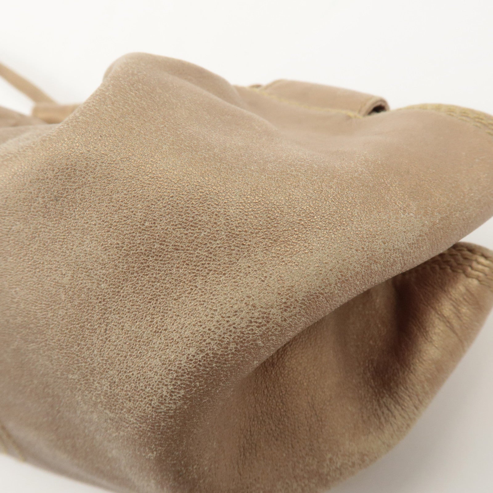 LOEWE Anagram Leather Mini Nappa Aire Hand Bag Tote Bag Gold Used