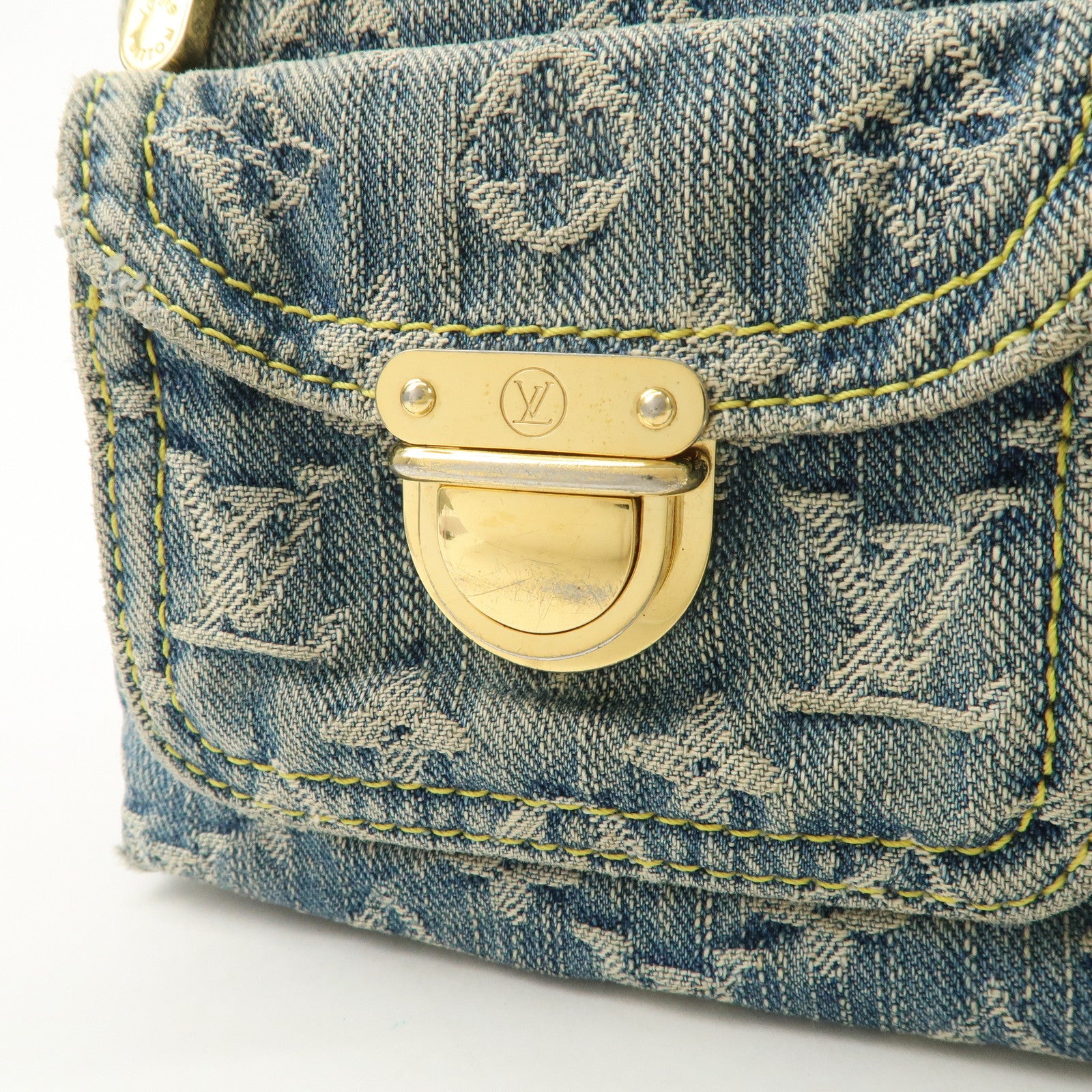Louis Vuitton Monogram Denim Baggy PM 2Way Bag Shoulder Bag M95049 Used