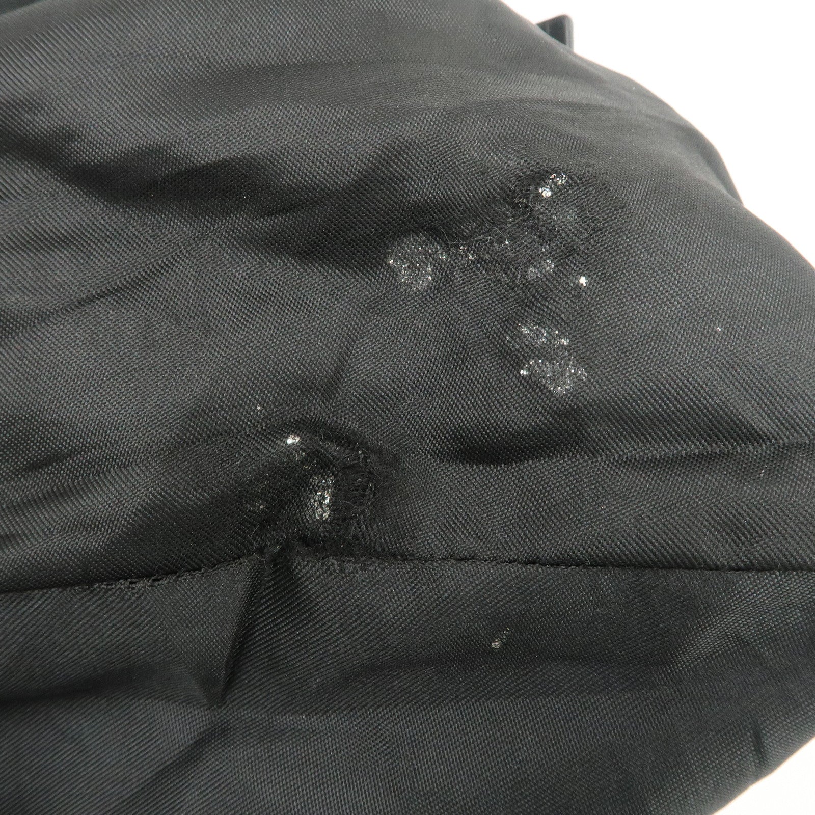 FENDI Mamma Baguette Zucchino Leather Canvas Shoulder Bag Black 8BR001 Used