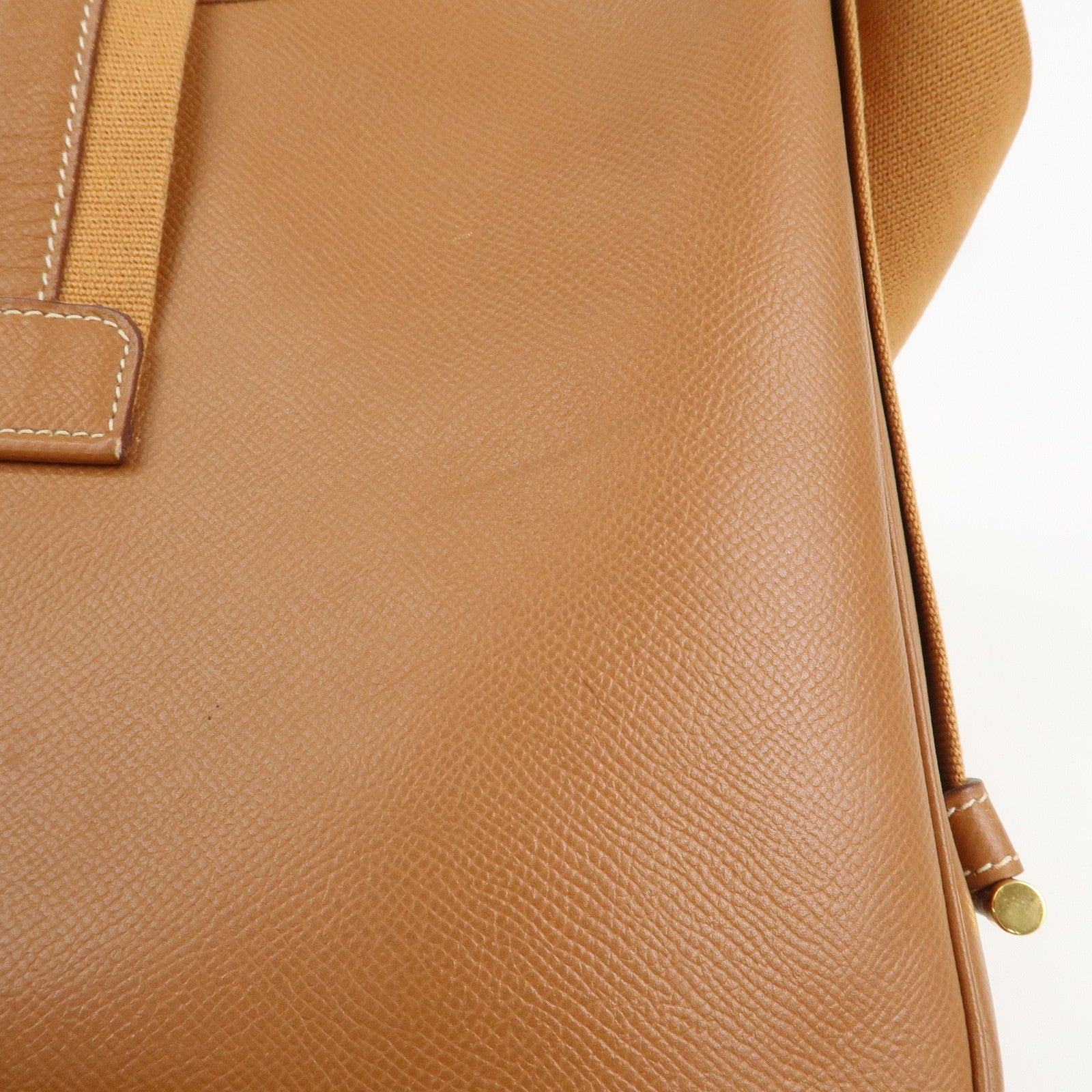 HERMES Saco Leather Shoulder Bag B Stamped Brown Gold HDW