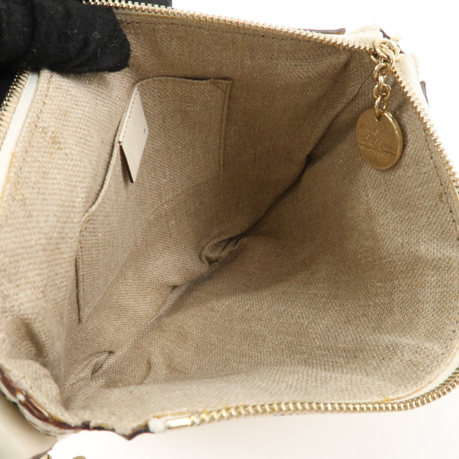 GUCCI Sherry Leather Shoulder Bag Ivory Used