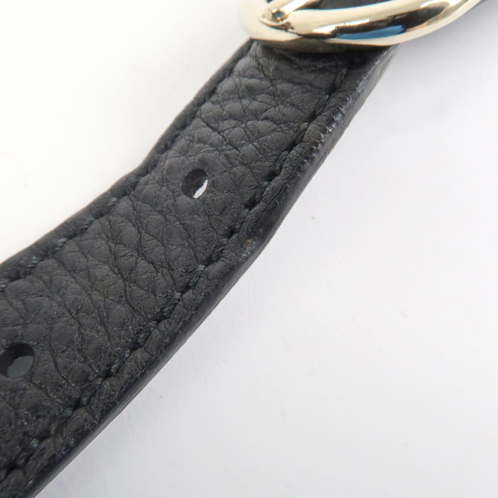 GUCCI Bamboo Leather 2WAY Shopper Medium Tote Bag Black 323660