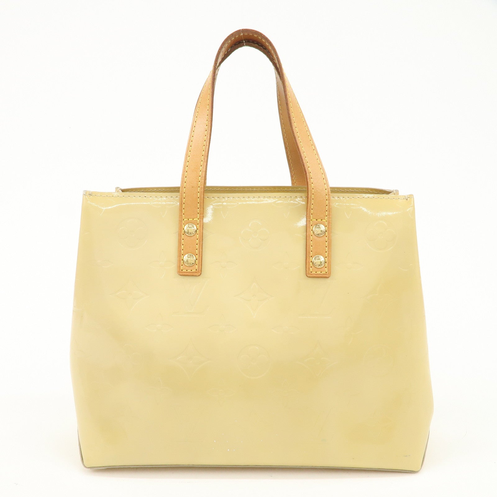 Louis Vuitton Monogram Vernis Lead PM Hand Bag Beige M91144