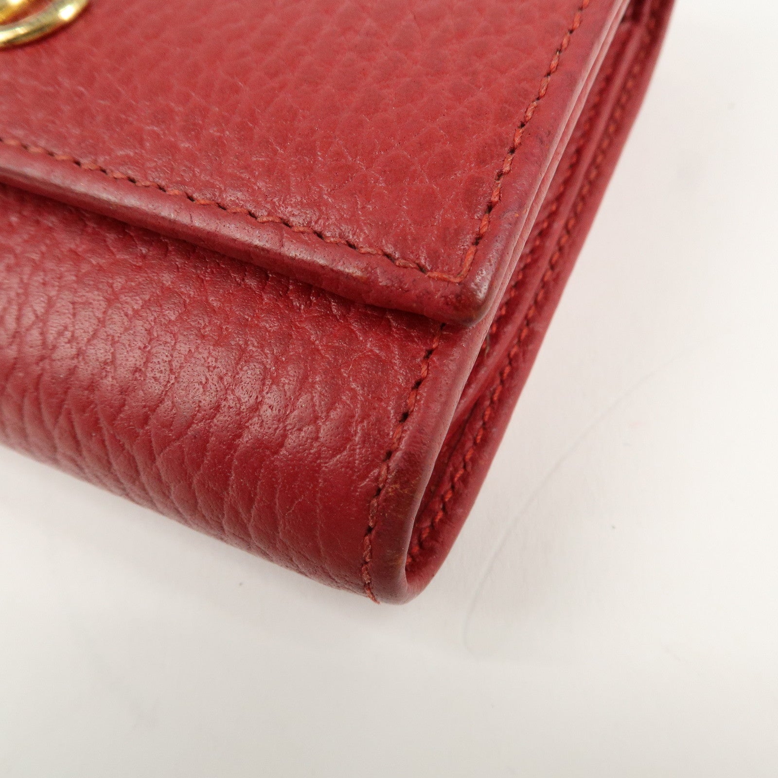 GUCCI GG Marmont Leather Mudium Compact Wallet Red 598587