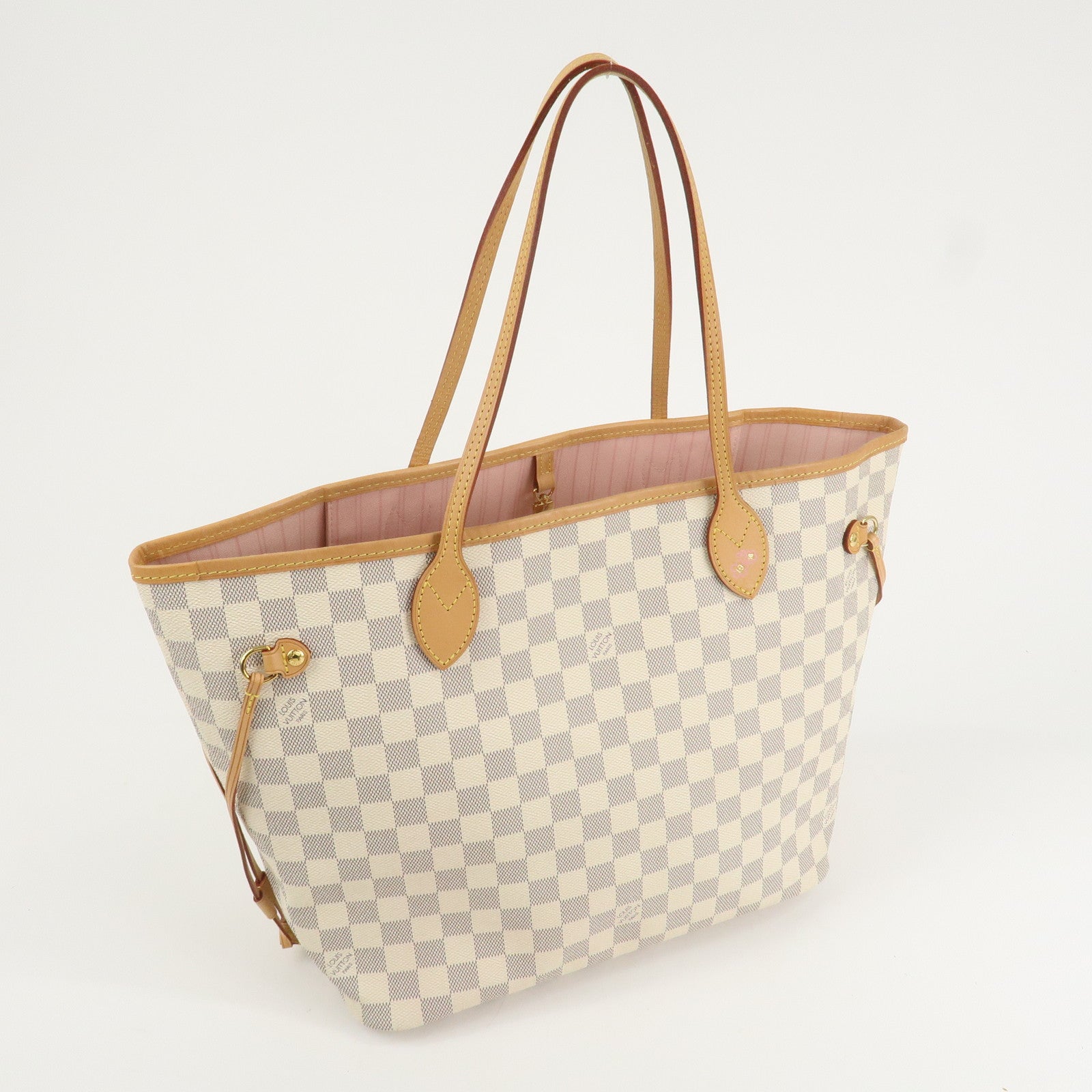 Louis Vuitton Damier Azur Neverfull MM Rose Ballerine N41605 Used