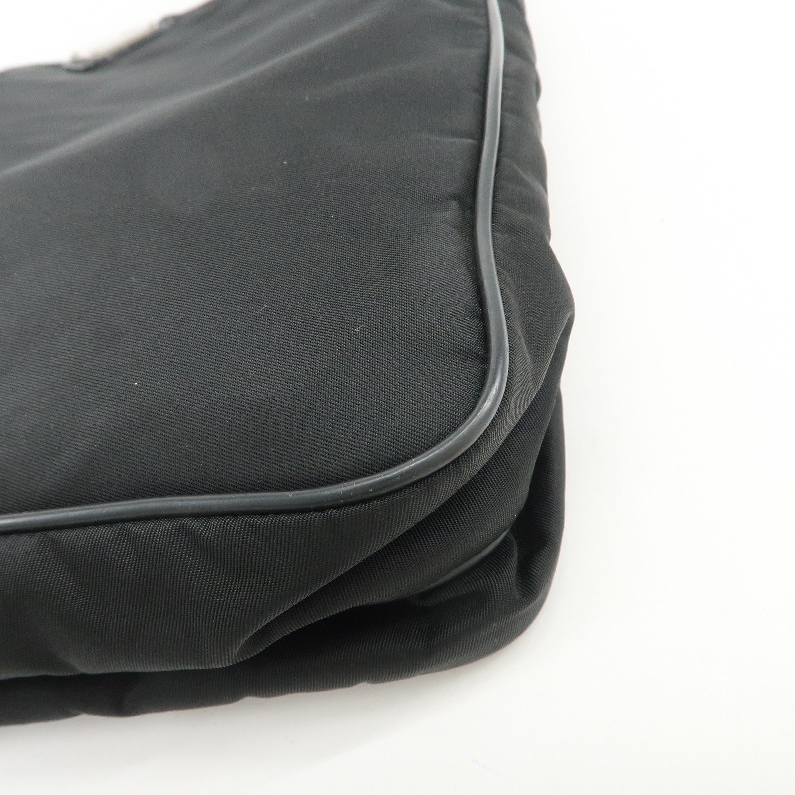 PRADA Nylon Saffiano Leather Shoulder Crossbody Bag Black VA0269