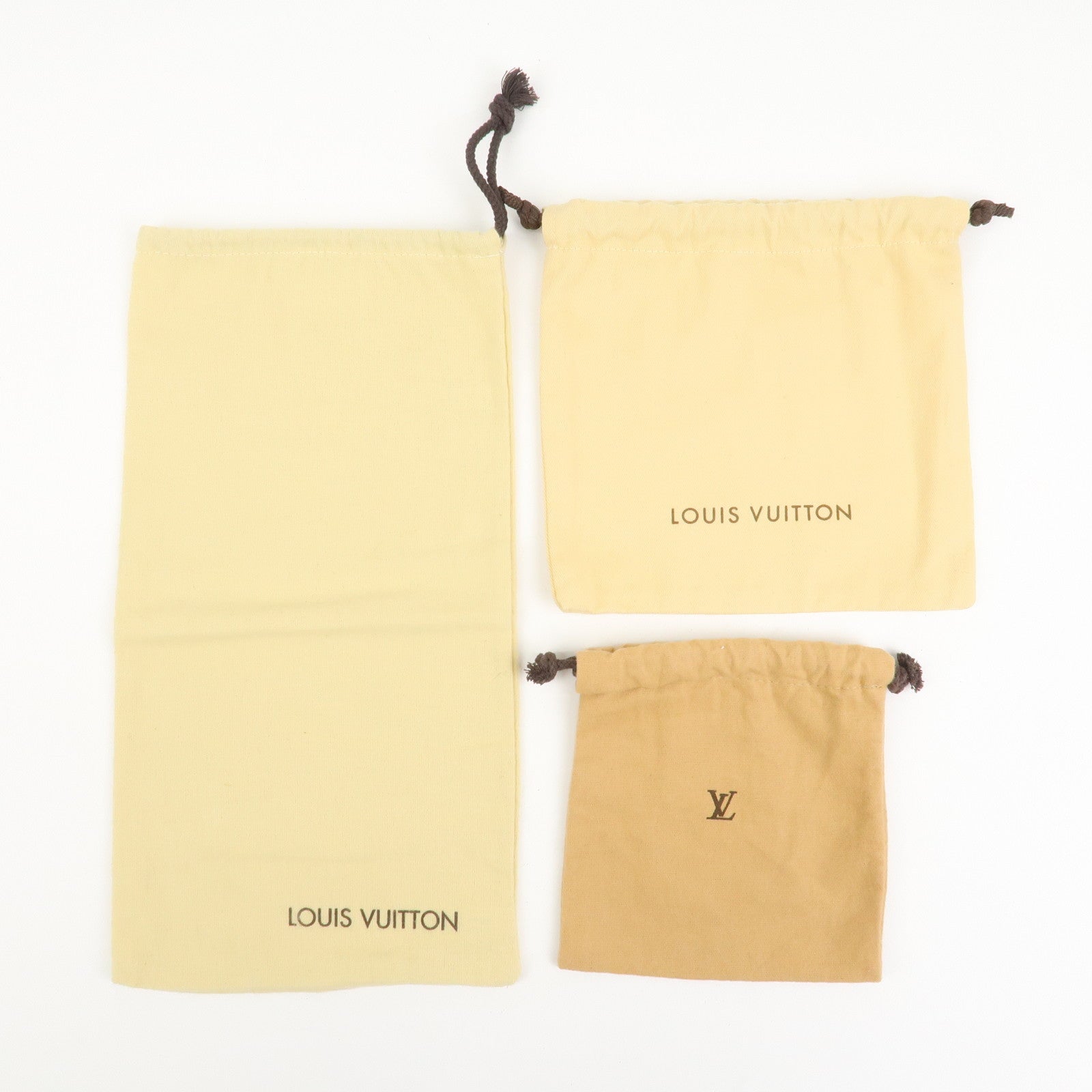 Louis Vuitton Set of 19 Dust Bag Storage Bag Flap Drawstring Beige