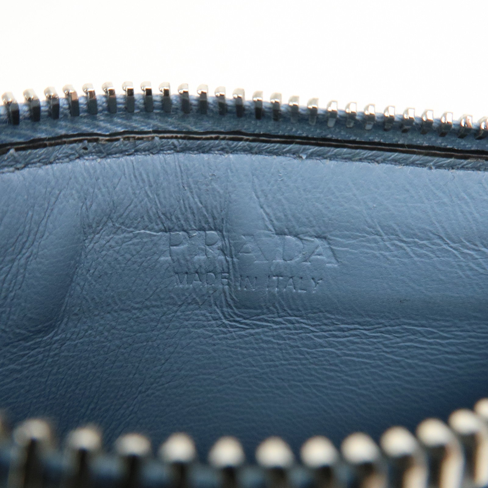 PRADA Triangle Logo Saffiano Leather Card Case Light Blue 2MC084