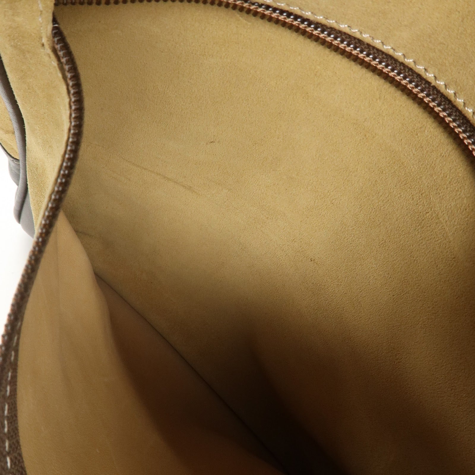 LOEWE Anagram Suede Leather Shoulder Bag Beige Brown