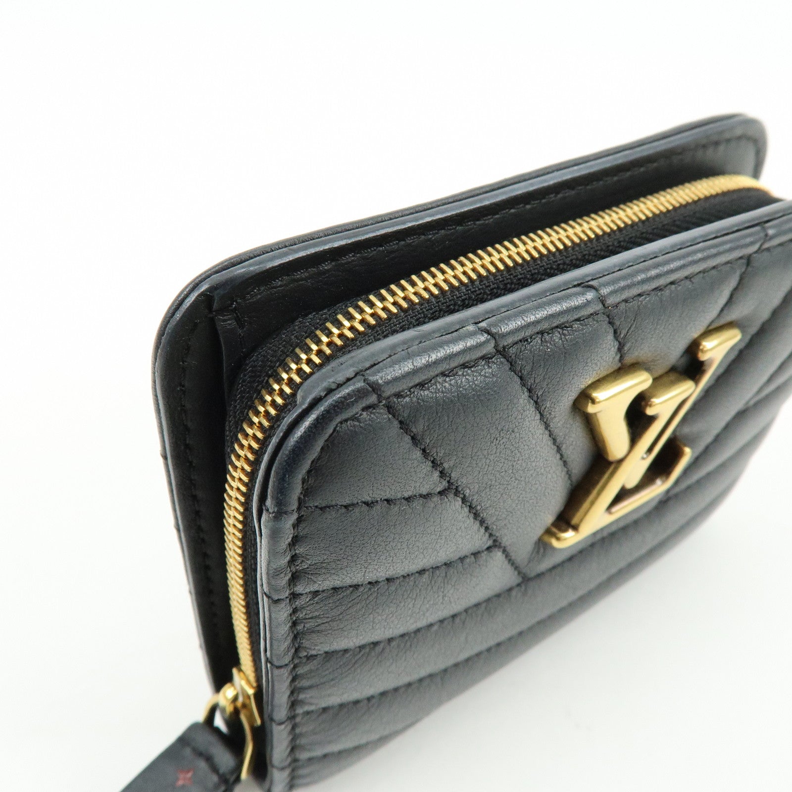 Louis Vuitton New Wave Leather Zippy Compact Wallet Noir M63789