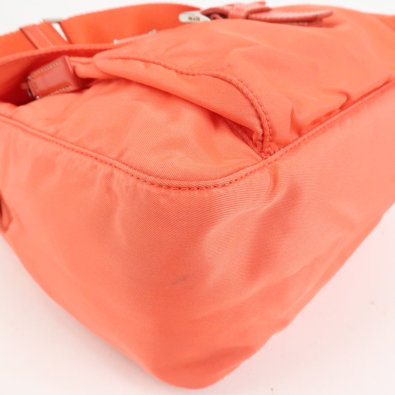 PRADA Triangle Logo Nylon Leather Shoulder Bag Crossbody Bag BT8994