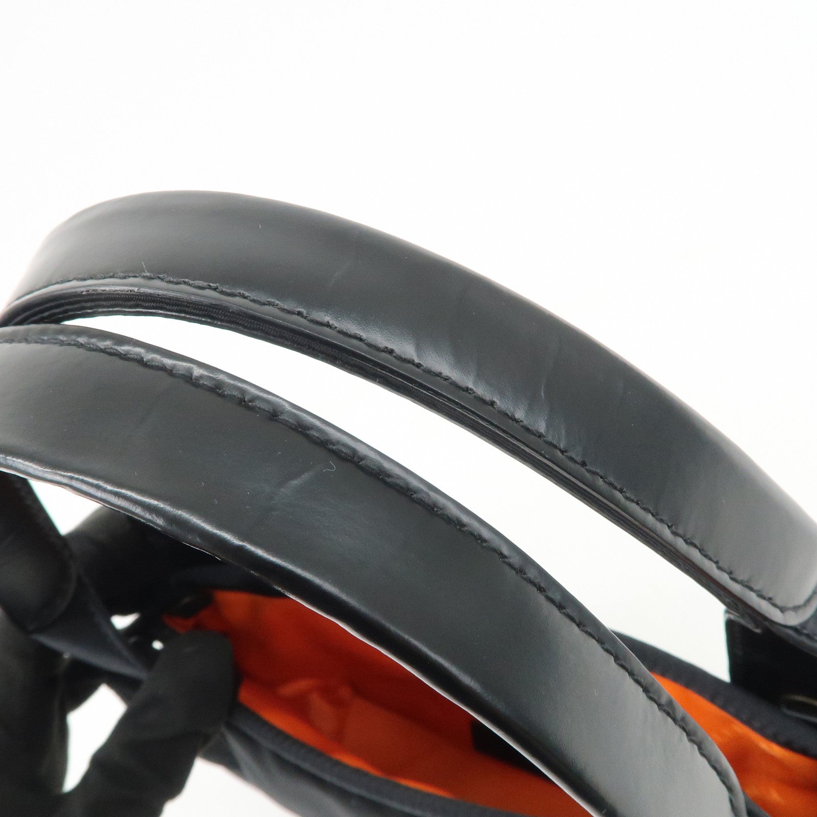 BALENCIAGA Navy Cabas XS Nylon Leather 2Way Bag Black 390346