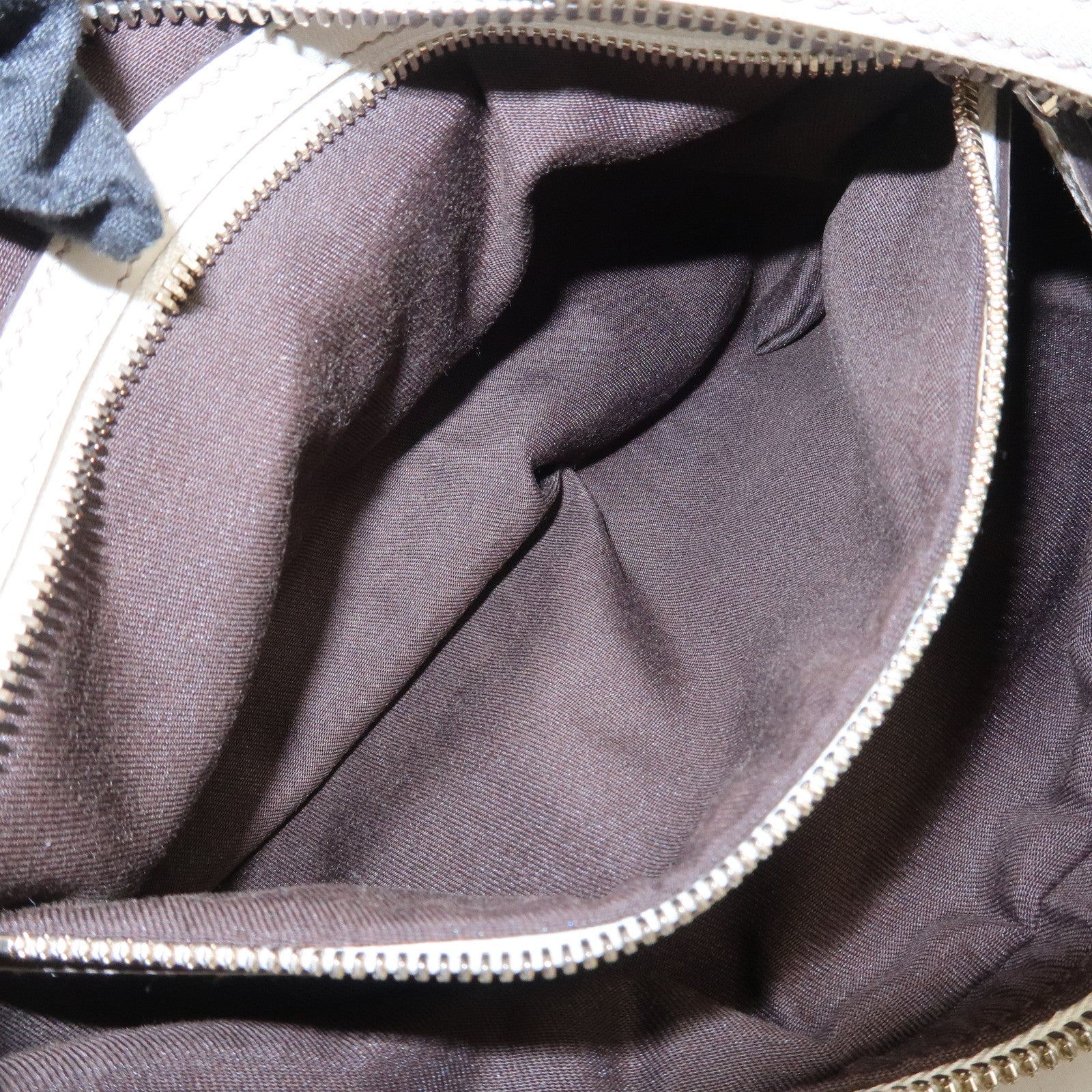 GUCCI Horsebit Bamboo Leather Shoulder Bag Ivory 154378