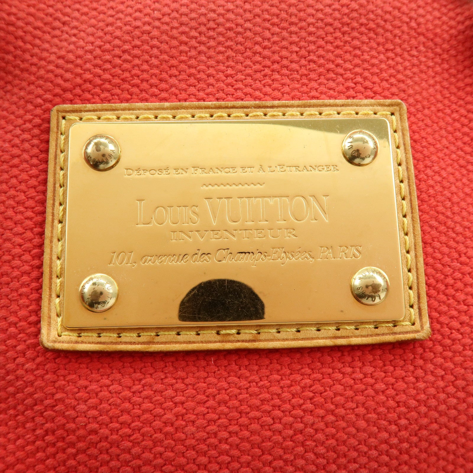 Louis Vuitton Antigua Cabas MM Tote Bag Hand Bag Rouge M40034