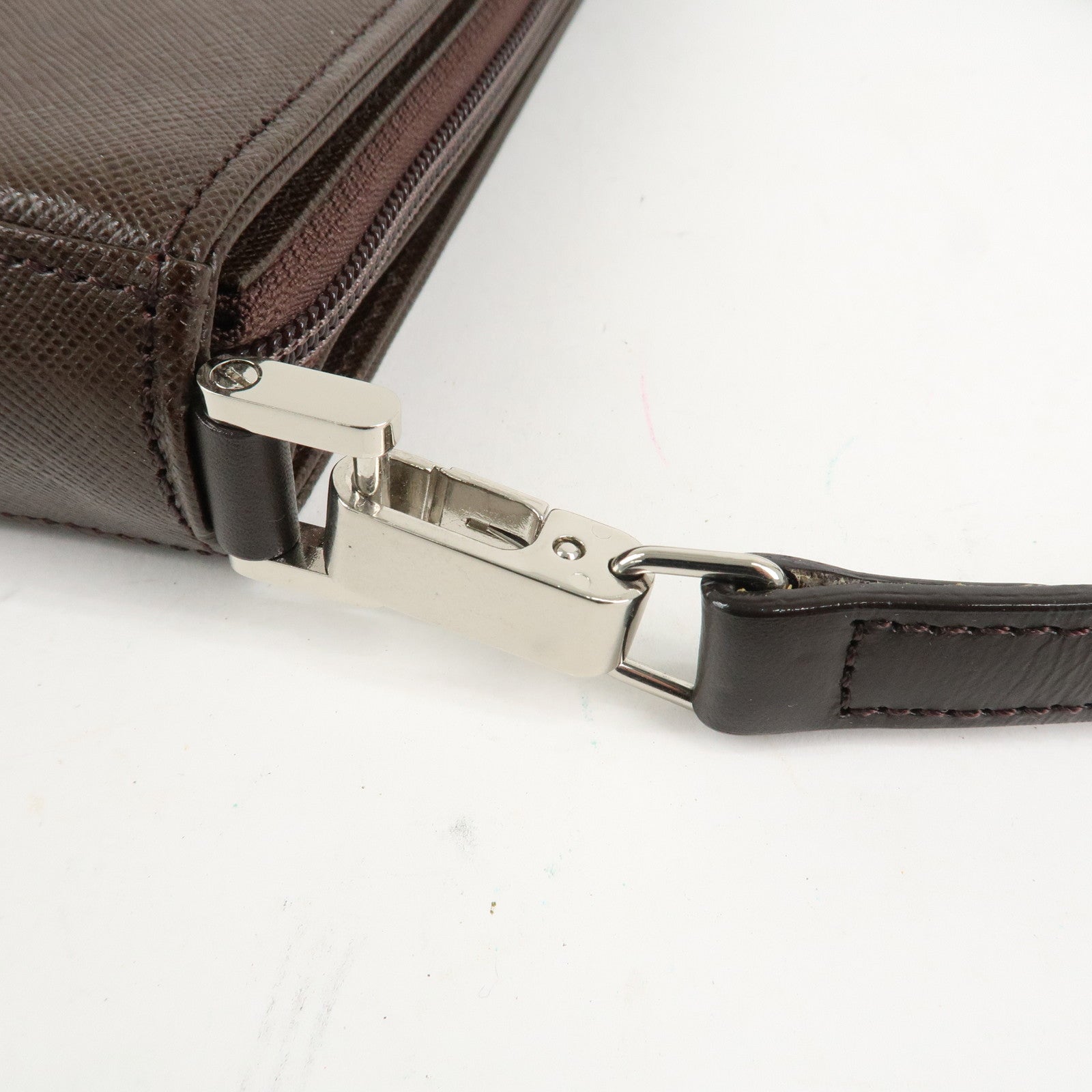 BURBERRY Leather Shoulder Bag Hand Bag Brown Silver HDW Used