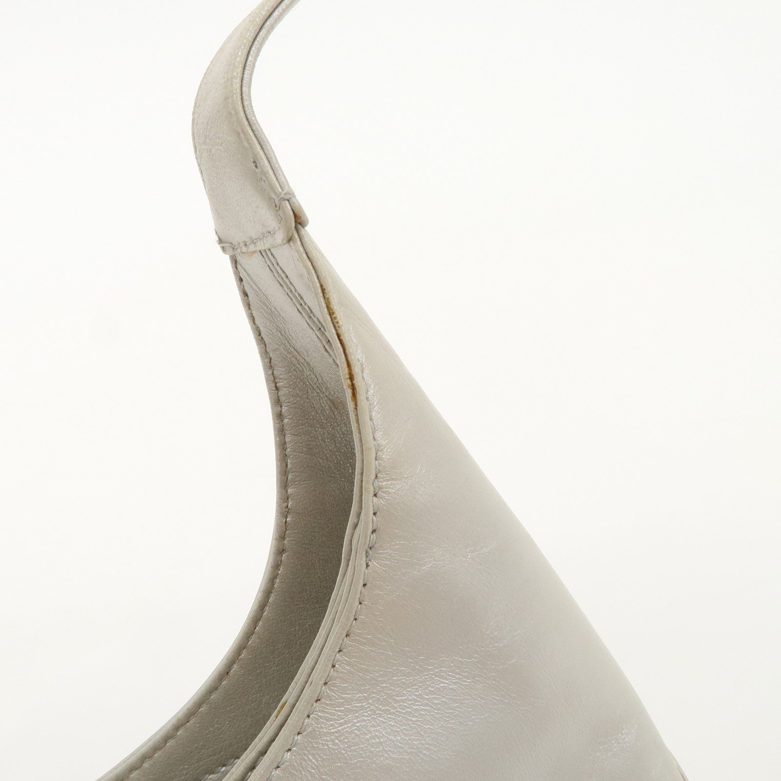 Ferragamo Gancini Leather Shoulder Bag Hand Bag Silver Used