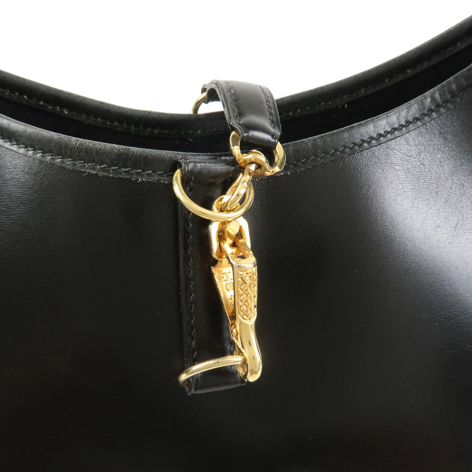 HERMES Trim 31 Courchevel Leather 〇J Stamped Shoulder Bag Balck