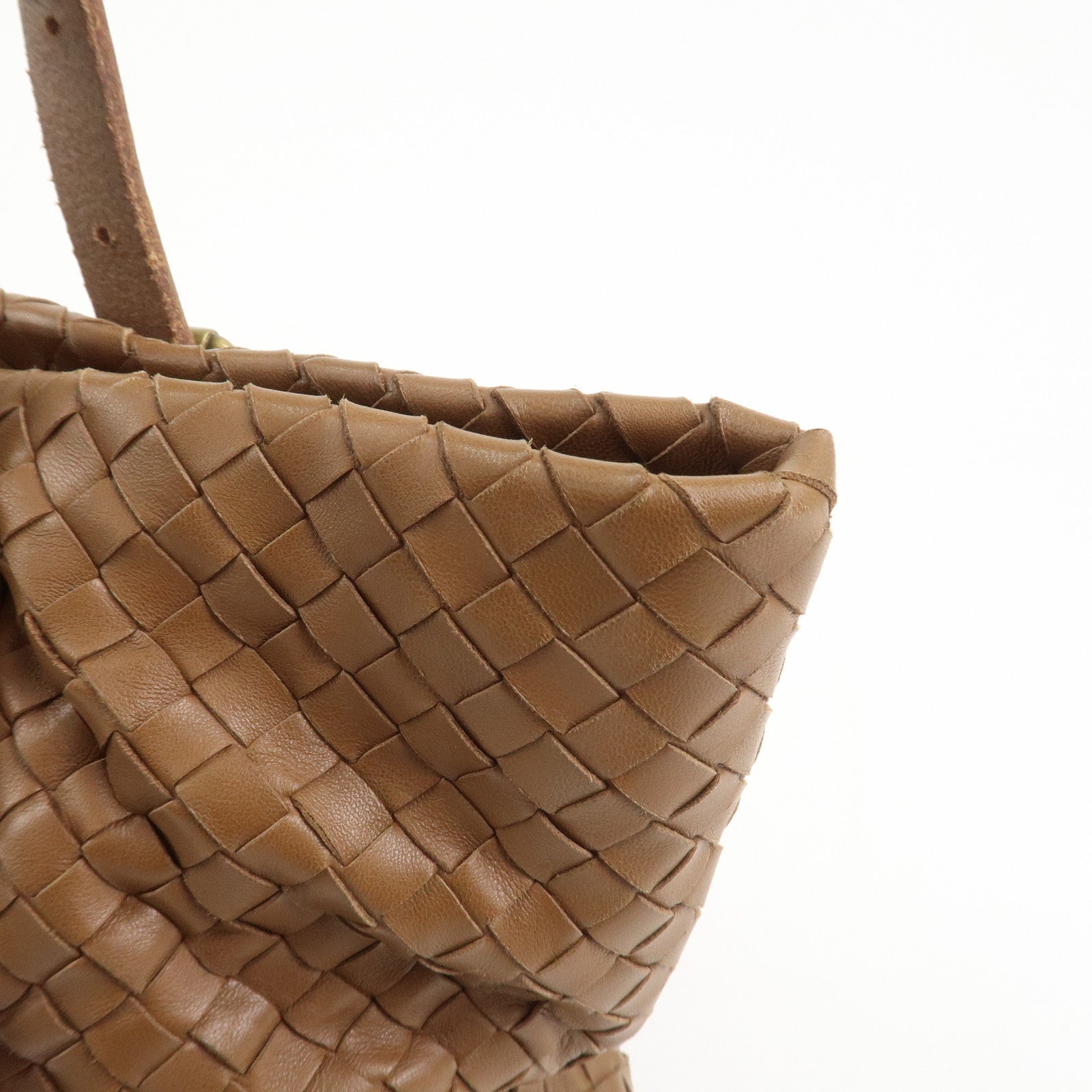 BOTTEGA VENETA Intrecciato Leather Tote Bag Shoulder Bag Brown