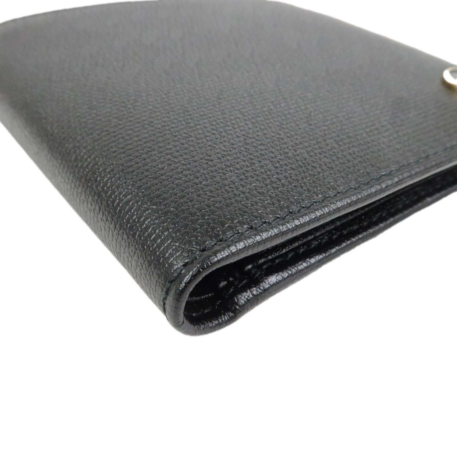 CHANEL COCO Button Leather Bi-Fold Compact Wallet Black A20901