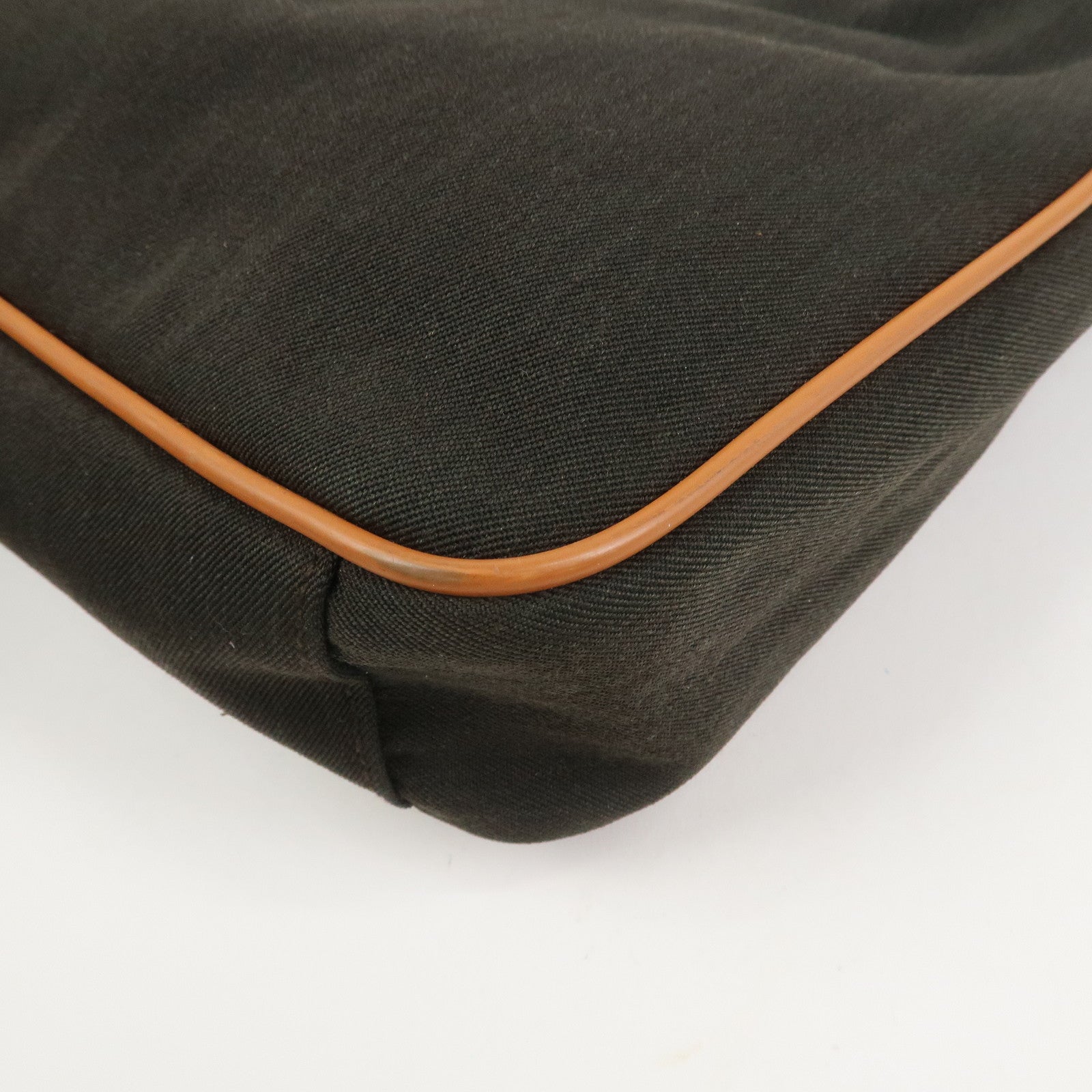 GUCCI Canvas Leather Shoulder Bag Hand Bag Dark Brown 019・0460