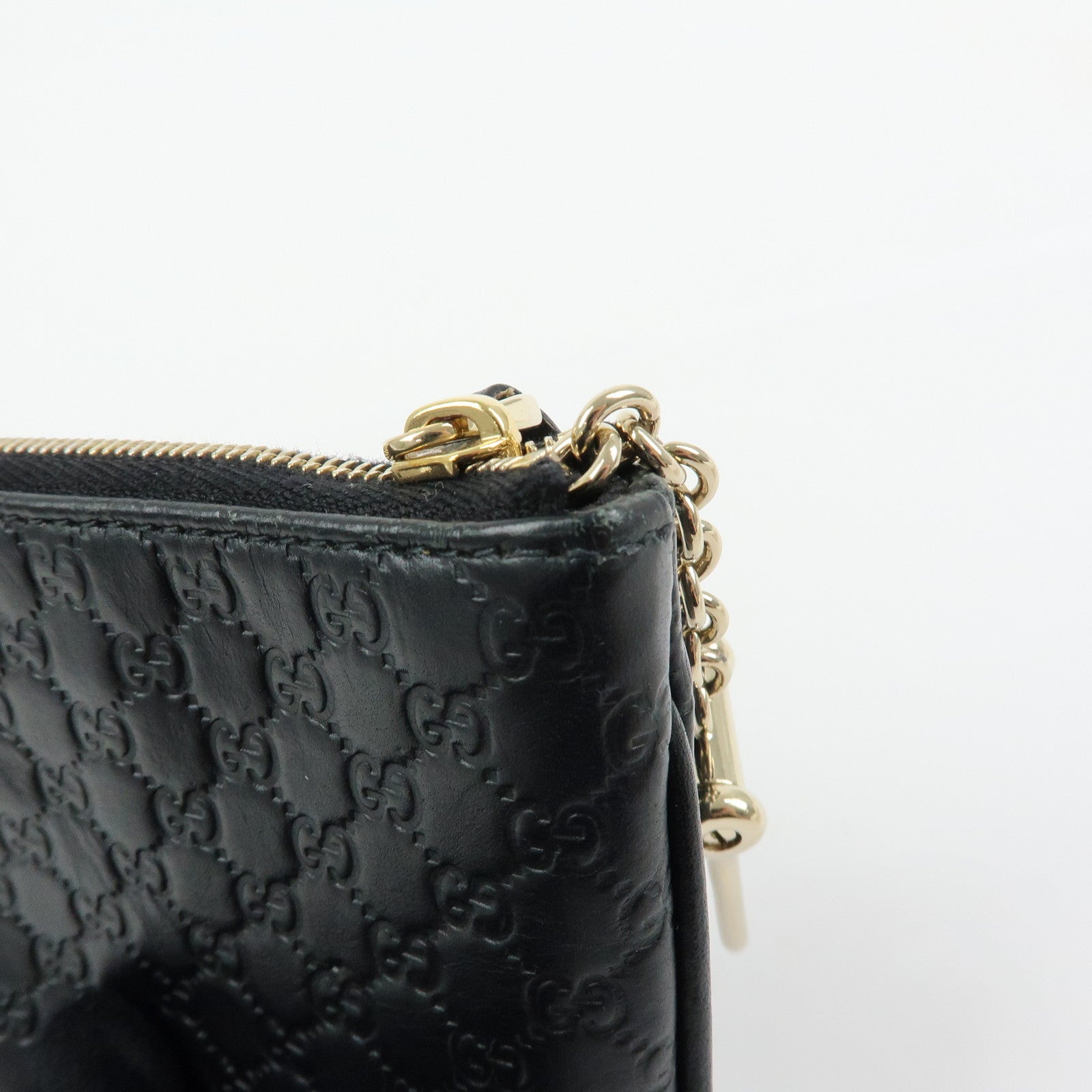 GUCCI Micro Guccissima Leather Coin Case Key Case Black 544248