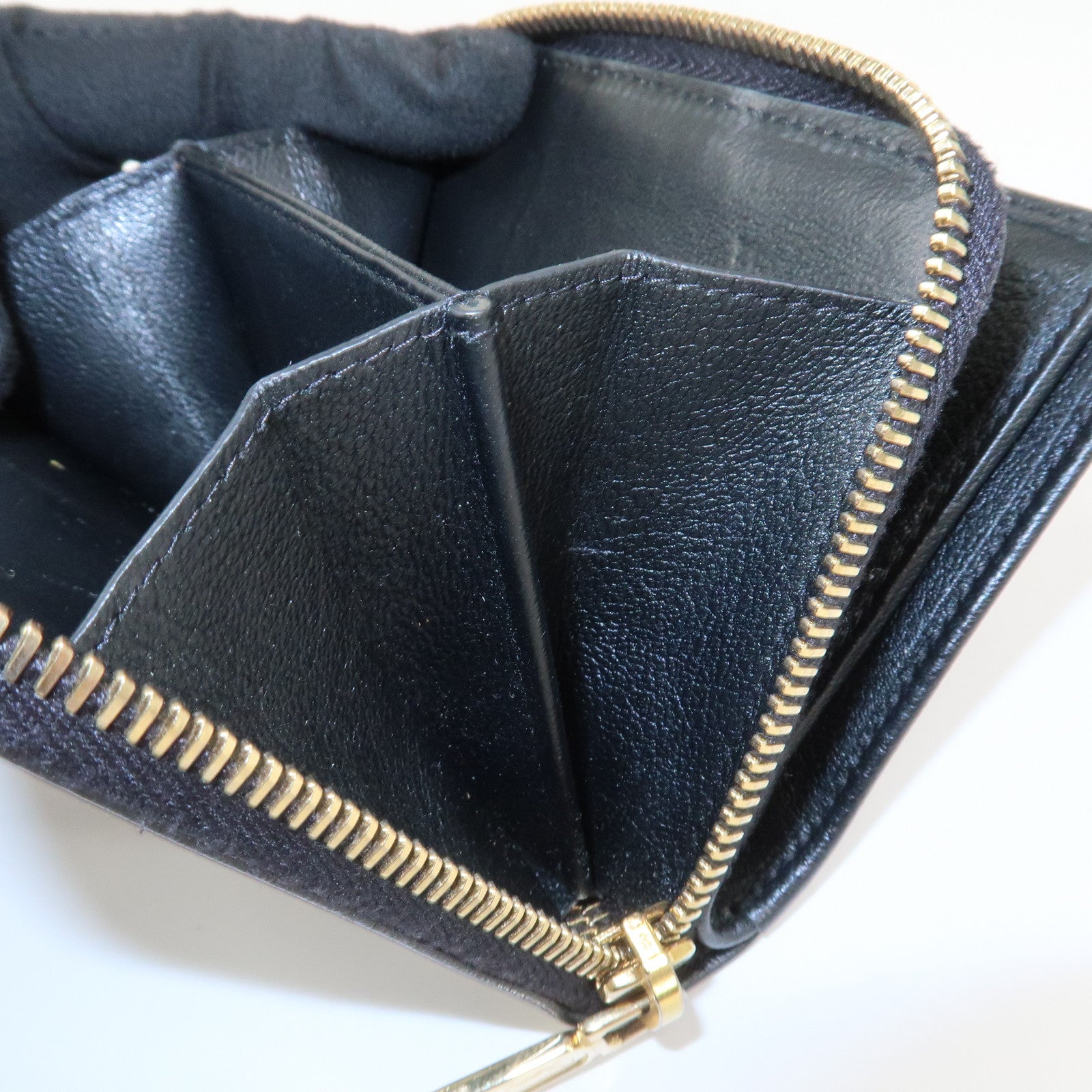 SAINT LAURENT PARIS Coin Case Coin Wallet Leather Black Logo 352906