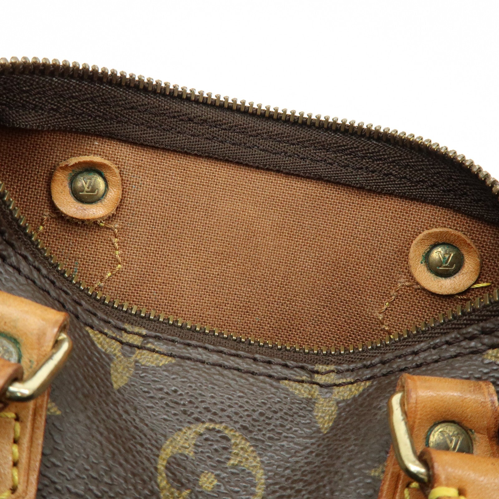 Louis Vuitton Monogram Mini Speedy Hand Bag & Strap Brown M41534