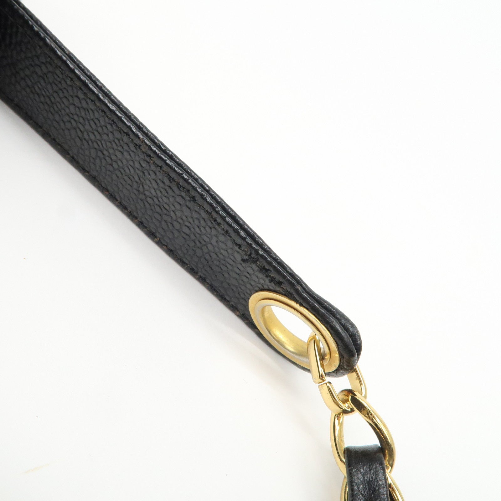 CHANEL Caviarskin Chain Tote Bag Shoulder Bag Black