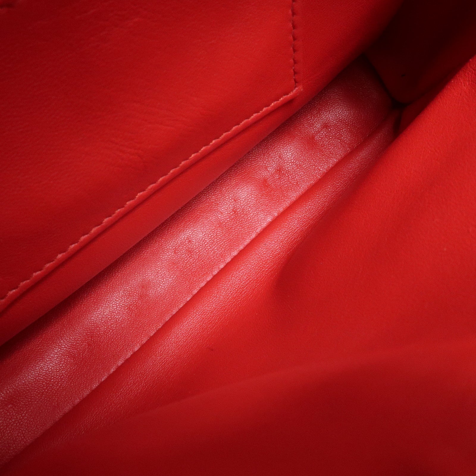 FENDI Peekaboo Mini Leather 2Way Shoulder Bag Hand Bag Red 8BN244