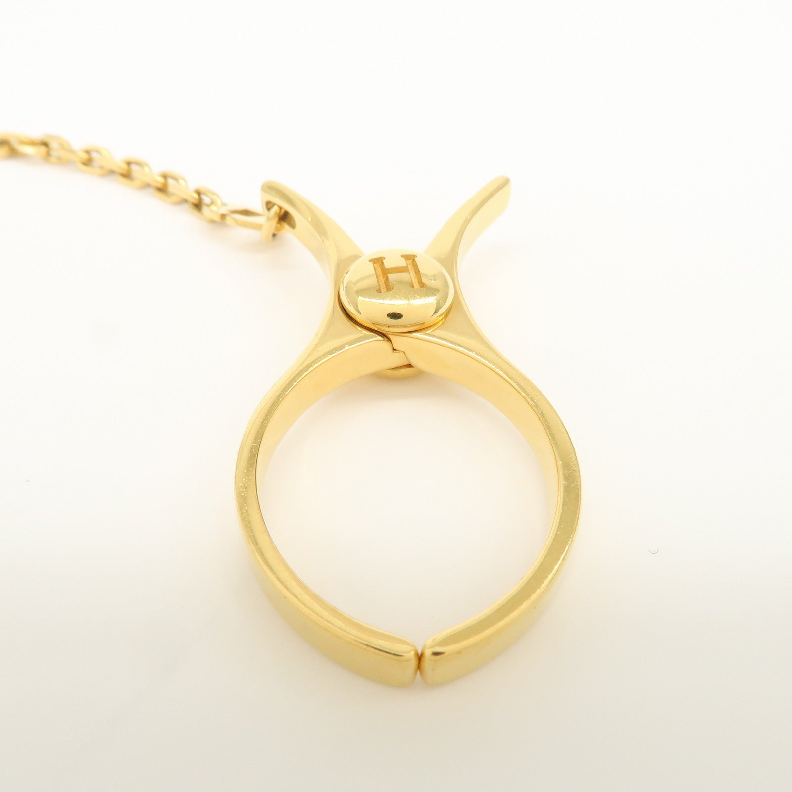 HERMES Metal H Logo Filou Glove Clip Glove Holder Gold