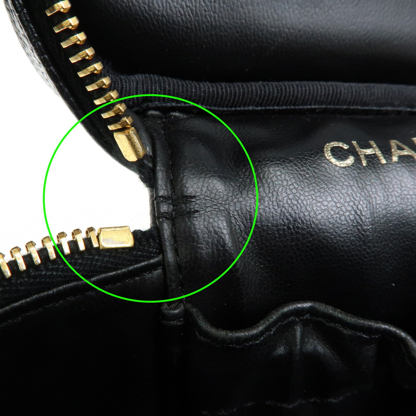 CHANEL COCO Mark Caviarskin Vanity Bag Hand Bag Black A01998