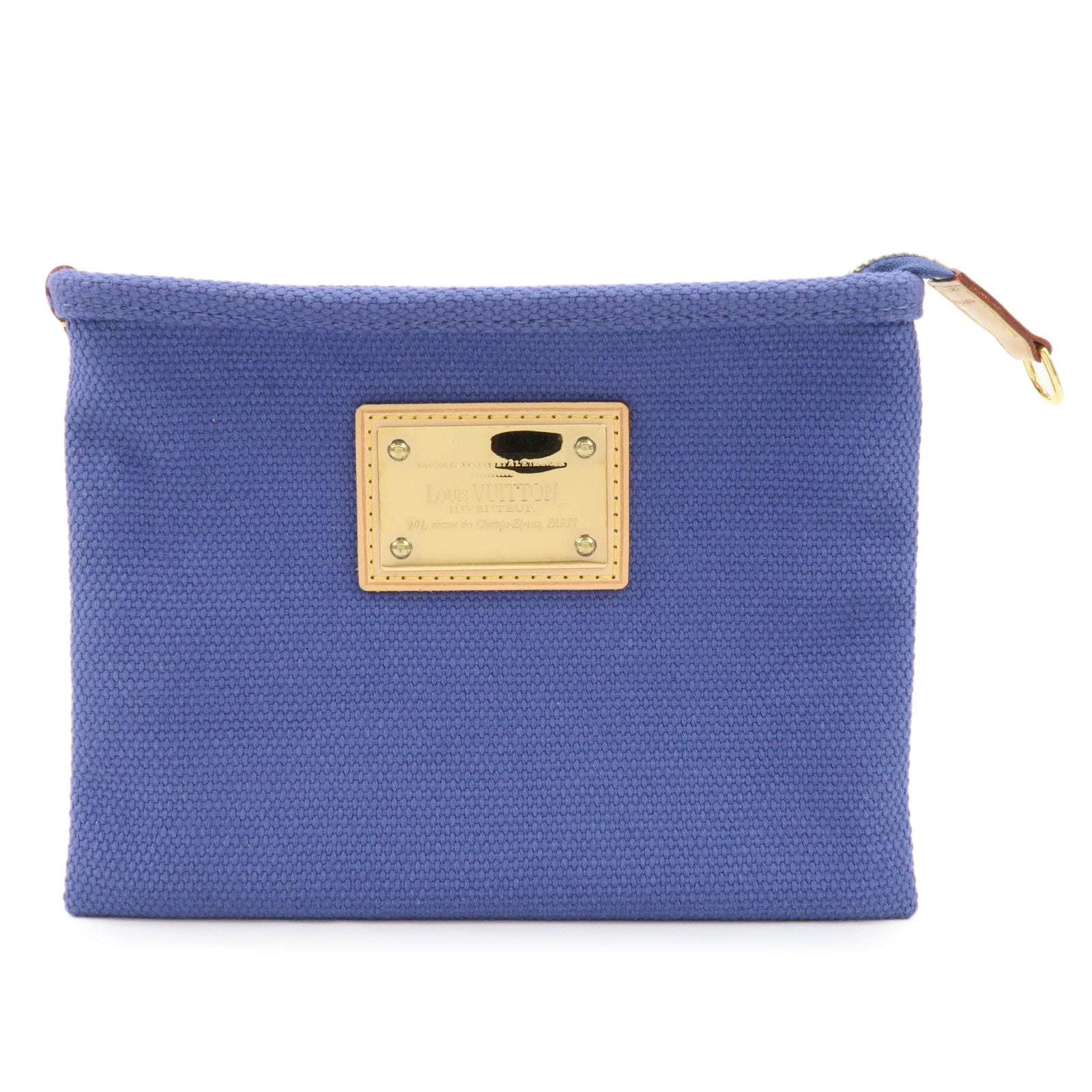 Louis Vuitton Antigua Canvas Nume Leather Pochette Plate PM M40067